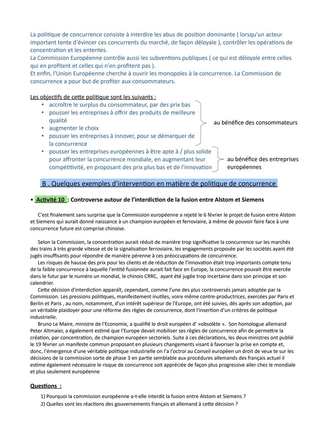 Chapitre 3 - Comment les marchés imparfaitement concurrentiels
fonctionnent-ils?
Concurrence imparfaite (définition ) : dès qu'au moins une 