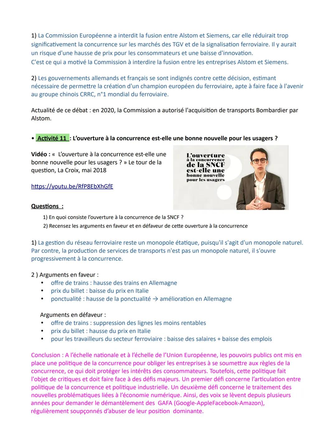 Chapitre 3 - Comment les marchés imparfaitement concurrentiels
fonctionnent-ils?
Concurrence imparfaite (définition ) : dès qu'au moins une 