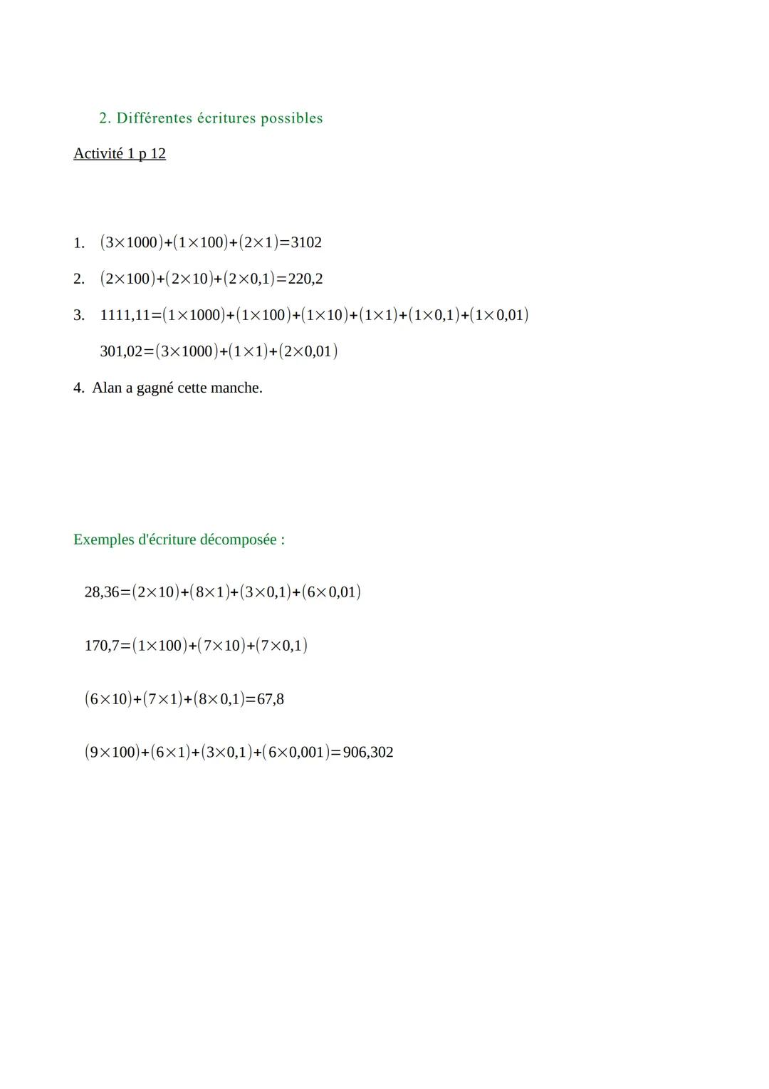 Chapitre 1 : Nombres entiers
I. Numération de position
1. Rang des chiffres
Partie entière
unités
de millions
centaines
de milliers
dizaines