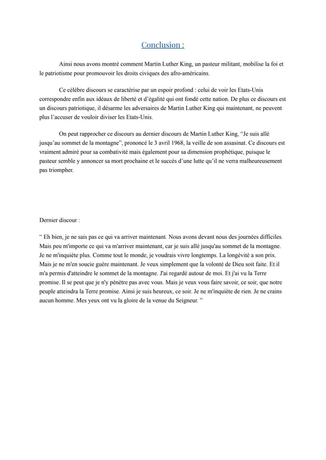 Texte Bac Nº 2: Martin Luther King, “I have a dream", 1963.
Séquence 1: le roman.
Support: extrait du discours de Martin Luther King, I have