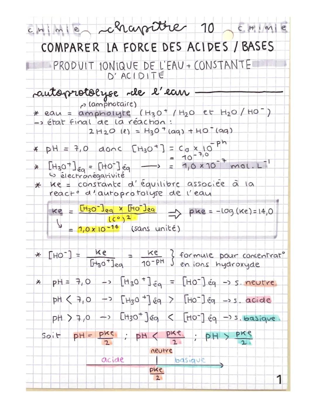 Comprendre la Force des Acides et Bases - Pdf, Exercices Corrigés, Sujet Bac