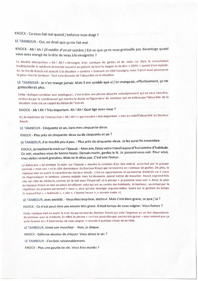 lexte r
Le Docteur Knock, extrait - Analyse linéaire
Les années 1920 sont une période de l'histoire marquées par la reconstruction après la 