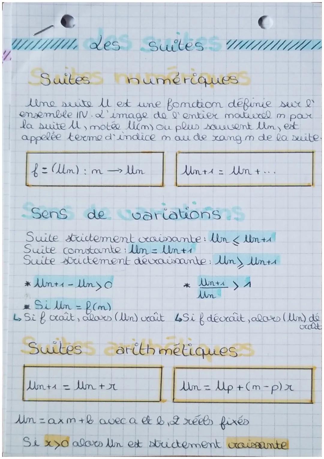 //// Les Suites ////

Suites numériques

Une suite Il est une fonction définie sur l'
ensemble IN. L'image de l'entier maturel m par
la suit