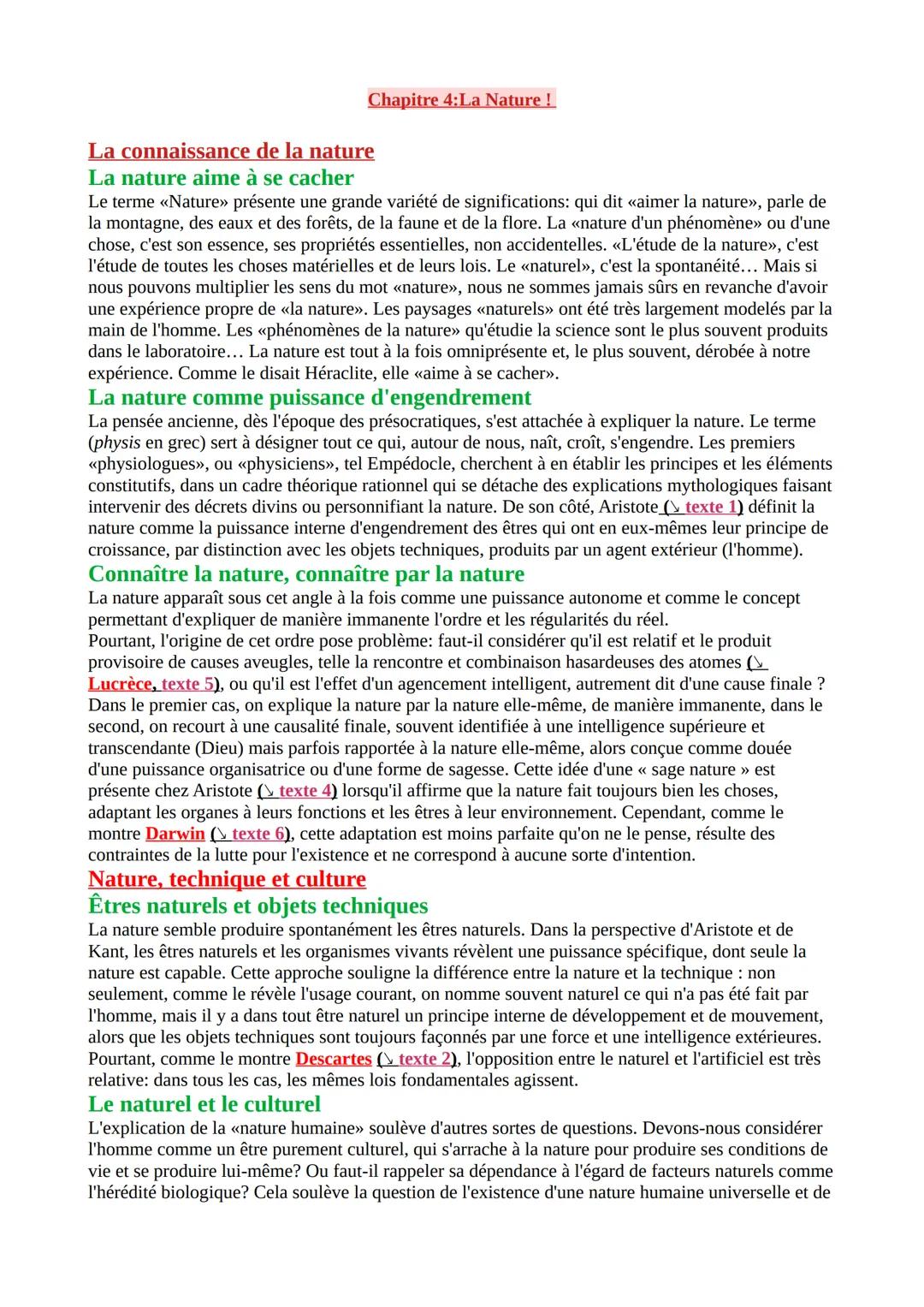 # Chapitre 4:La Nature !

La connaissance de la nature

La nature aime à se cacher

Le terme <<Nature» présente une grande variété de signif