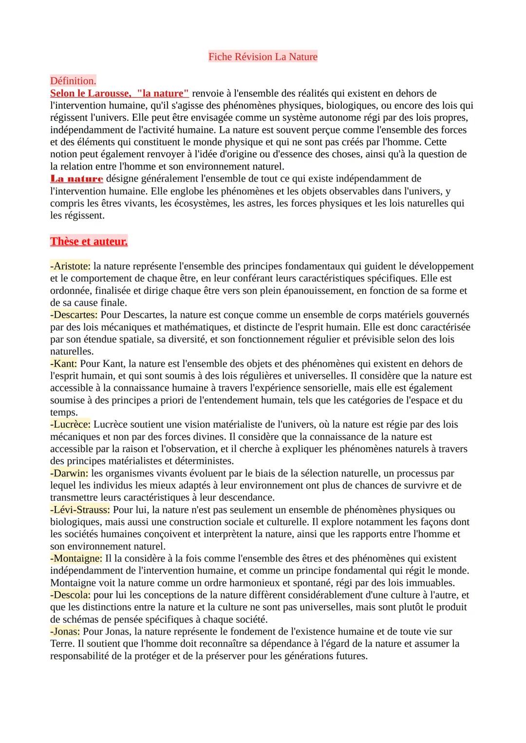 # Chapitre 4:La Nature !

La connaissance de la nature

La nature aime à se cacher

Le terme <<Nature» présente une grande variété de signif