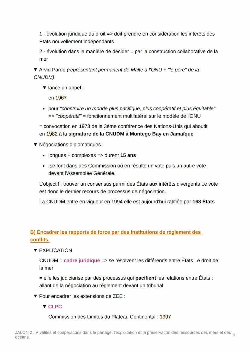 JALON 2: Rivalités et
coopérations dans le partage,
l'exploitation et la préservation
des ressources des mers et des
océans.
PROBLÉMATIQUE :