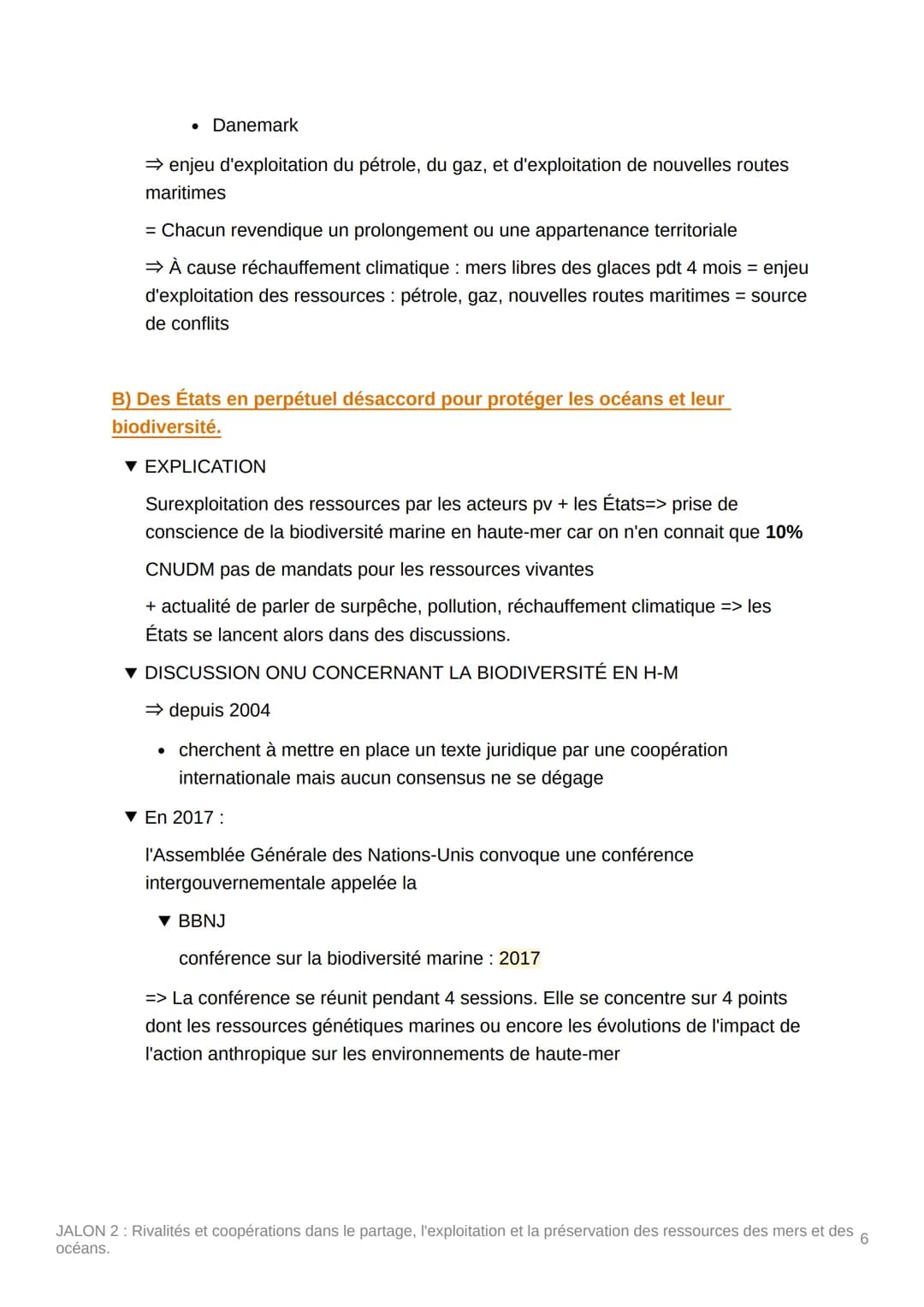 JALON 2: Rivalités et
coopérations dans le partage,
l'exploitation et la préservation
des ressources des mers et des
océans.
PROBLÉMATIQUE :