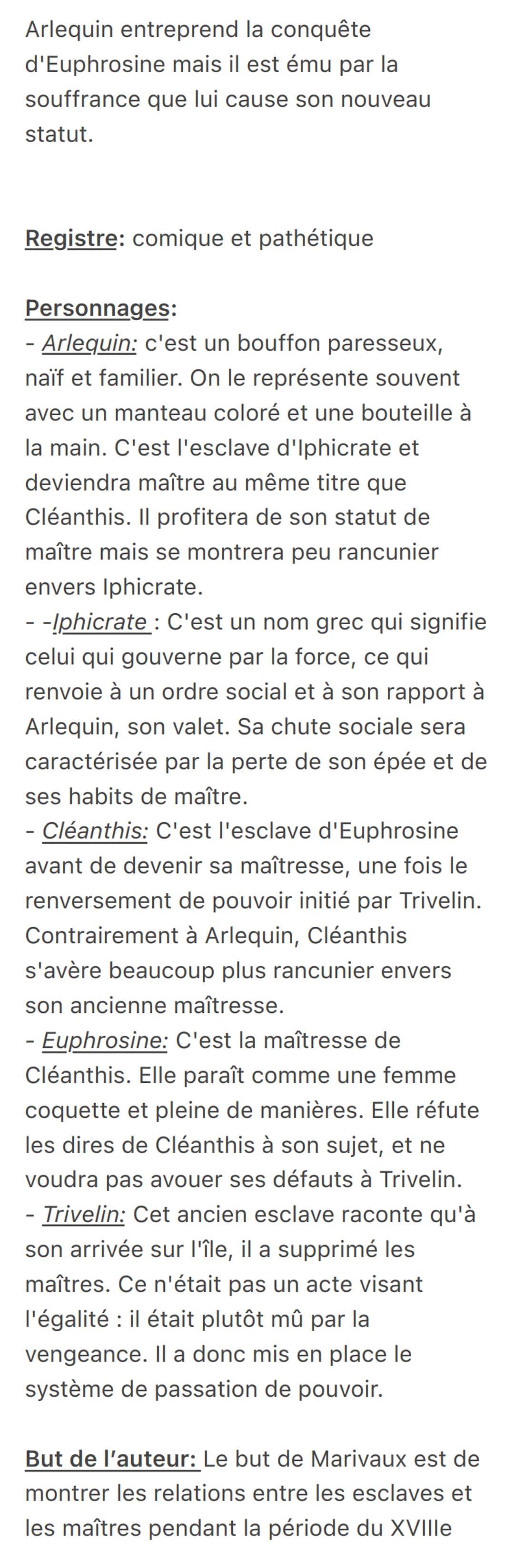 L'ÎLE DES ESCLAVES
de Marivaux
L'auteur: Pierre Carlet de Chamblain de
Marivaux, dit Marivaux, est né à Paris dans
une famille de petite nob