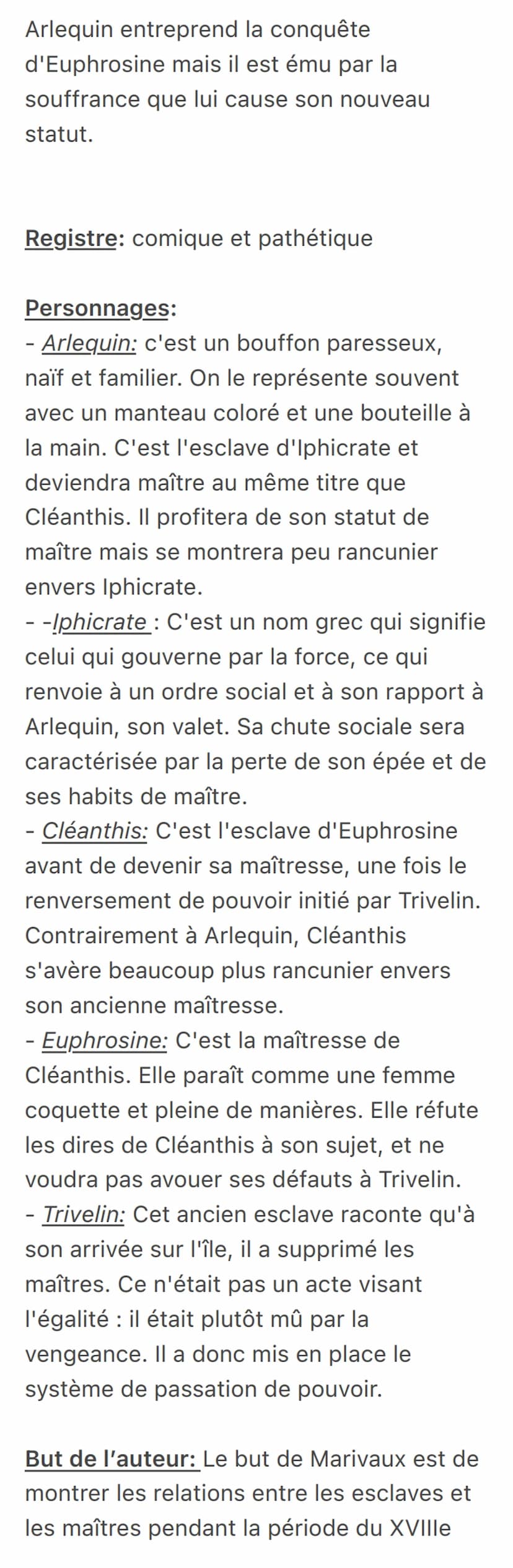L'ÎLE DES ESCLAVES
de Marivaux
L'auteur: Pierre Carlet de Chamblain de
Marivaux, dit Marivaux, est né à Paris dans
une famille de petite nob