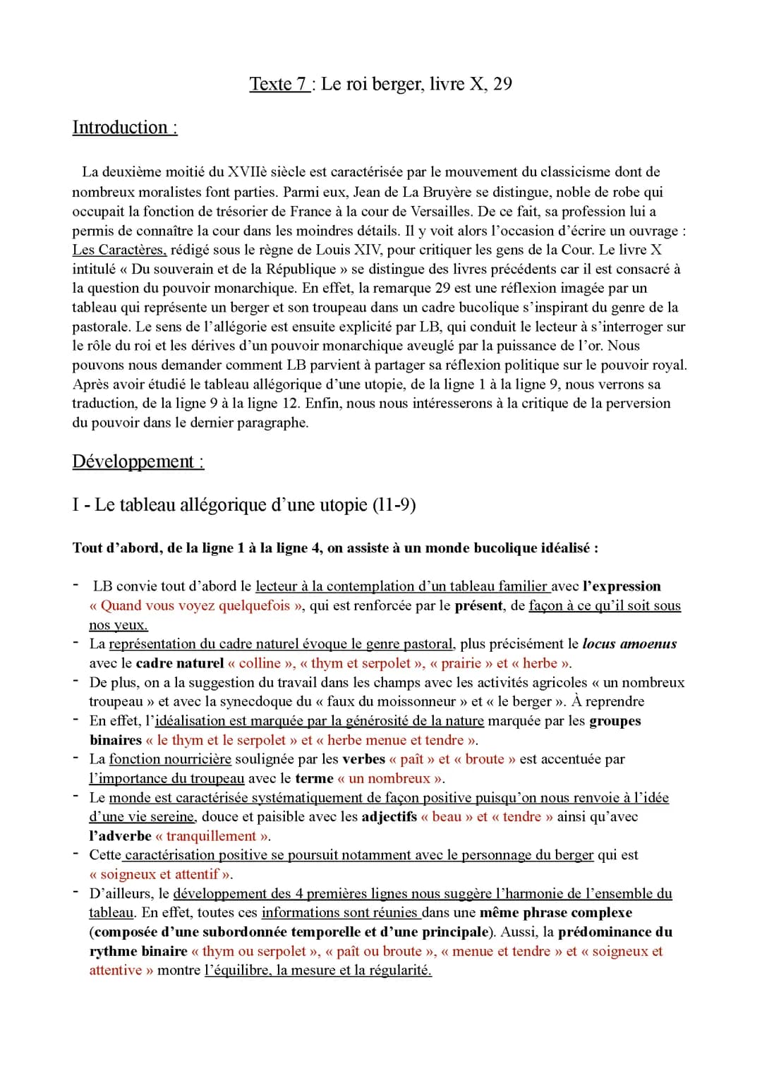 Linéaire sur la remarque 29 du livre X 
