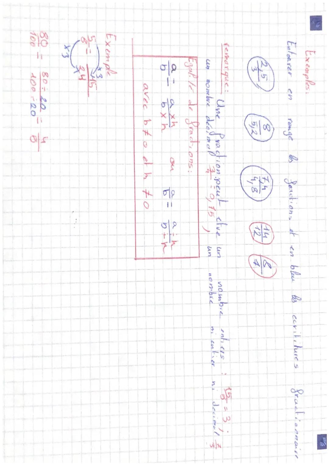 1. Simplifications (feactions egales).
Exemples simplifier
72 x 36
36
30 x 15
-
72 = 12
30
→ le quotient de
au
Fraction - quotient et propor