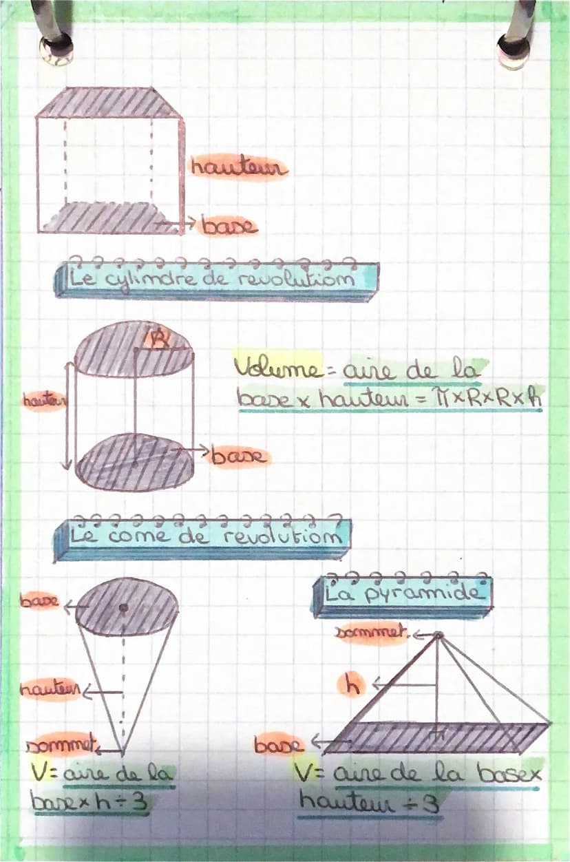Le cube
MATHS
Volume = cxcx C
Le pave droit
e
Le prisme droit
Volume: Lxlxh
aire de la base =
base x hauteur
Volume aire de la
base x hauteu