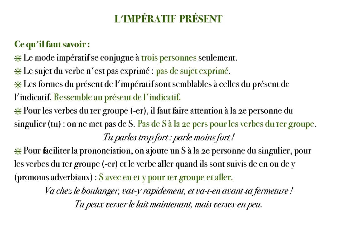 L'impératif présent 