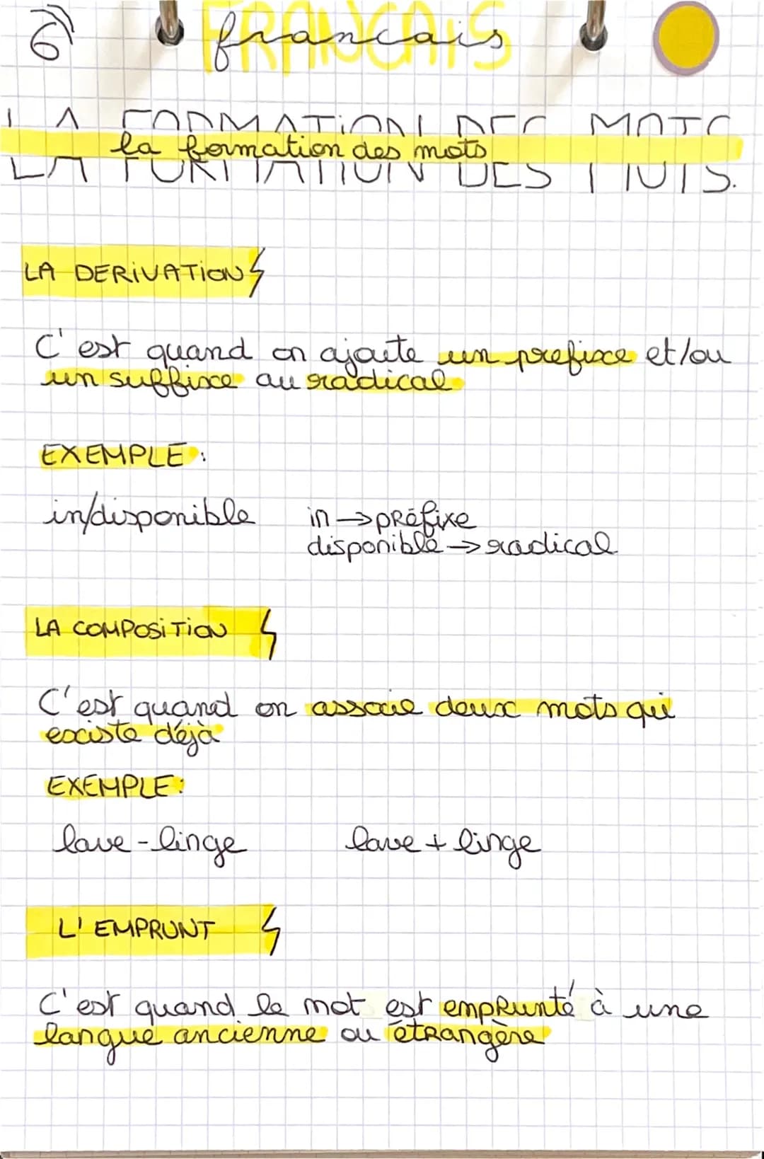 1
FO
I francais
CORMATION DEC
-AU forman TUT DES
LA DERIVATIONS
C'est quand on ajoute un prefixe et/ou
un suffixe au radical
EXEMPLE:
in/dis