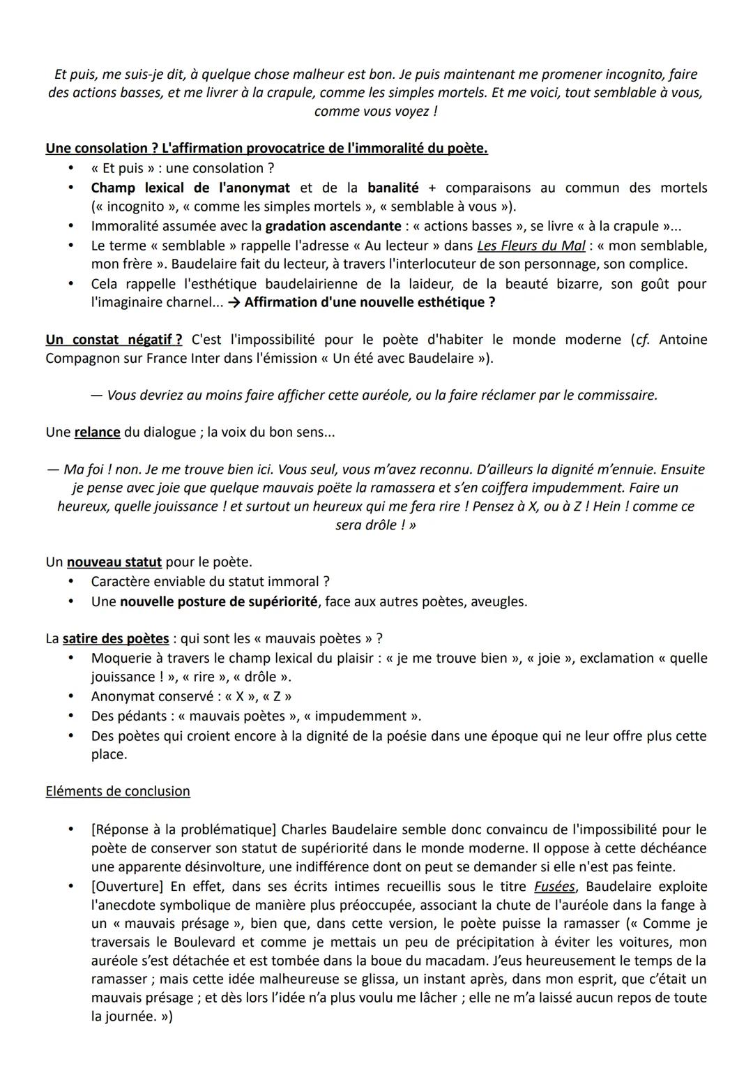 # EXPLICATION LINÉAIRE 1
<<< PERTE D'AURÉOLE >>>

Eléments d'introduction

*   Spleen de Paris, publié en 1869, posthume.
*   << Spleen >> (