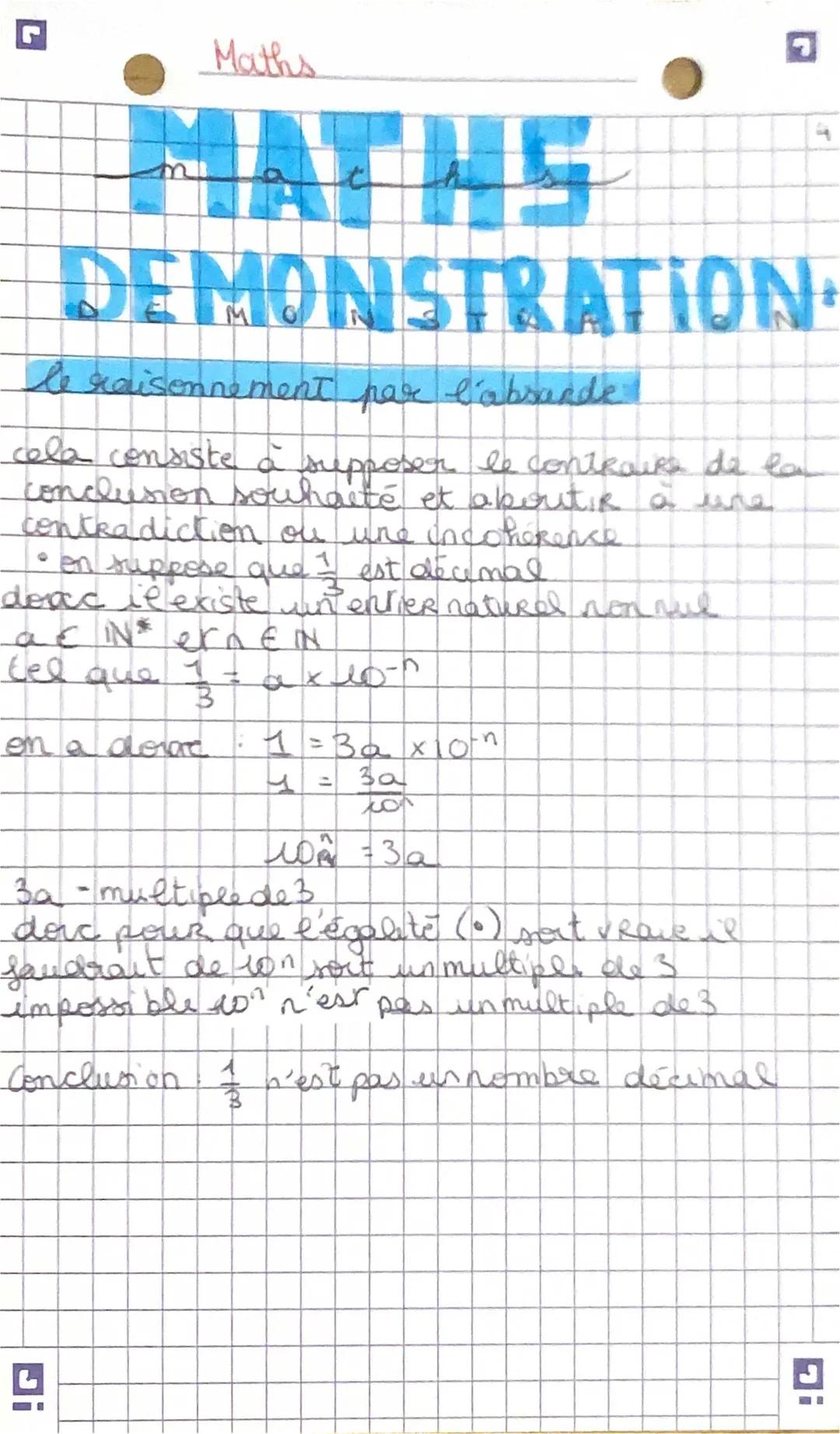 le raisonnement par l’absurde 