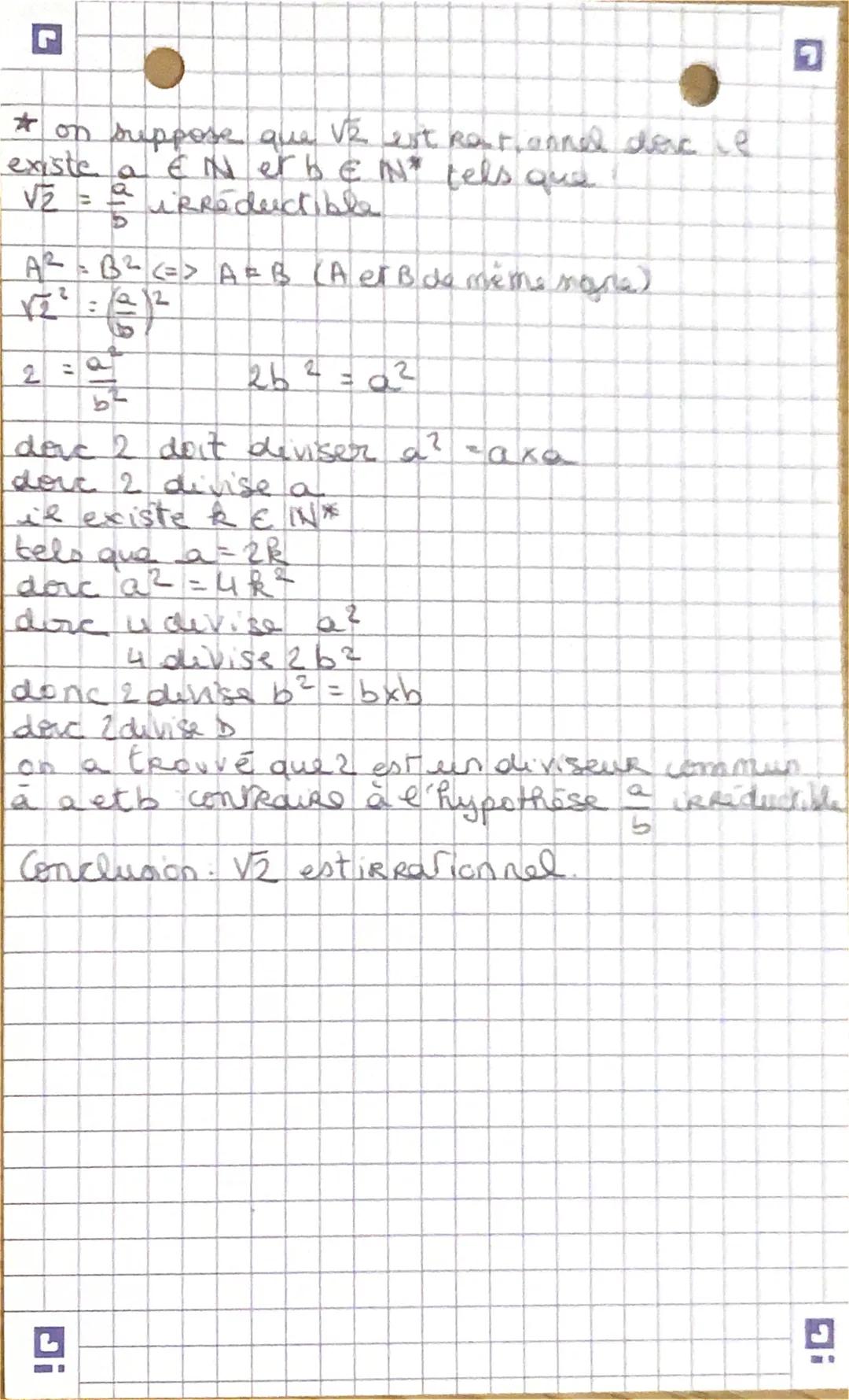 Maths
DEMONSTRATION:
le raisonnement par l'absurde
cela consiste à supposer le contraire de la
conclusion souhaité et aboutir a une
contradi