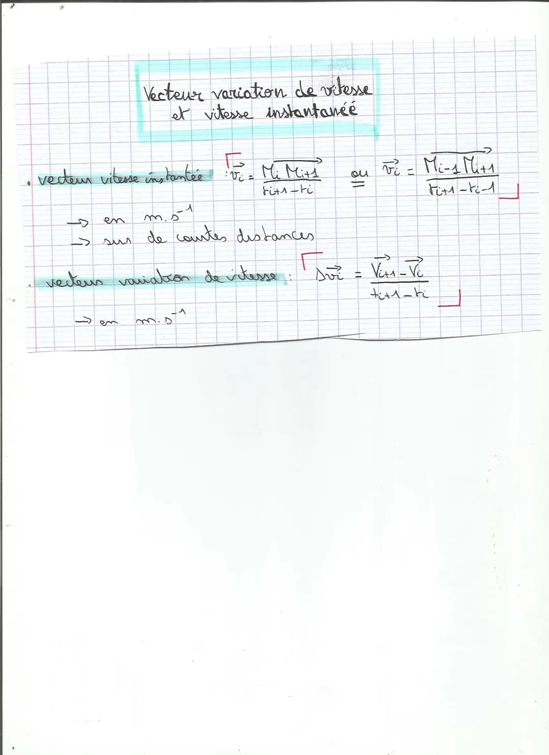 Découvre le Vecteur Variation de Vitesse et la Vitesse Instantanée: Exercices Corrigés et Astuces