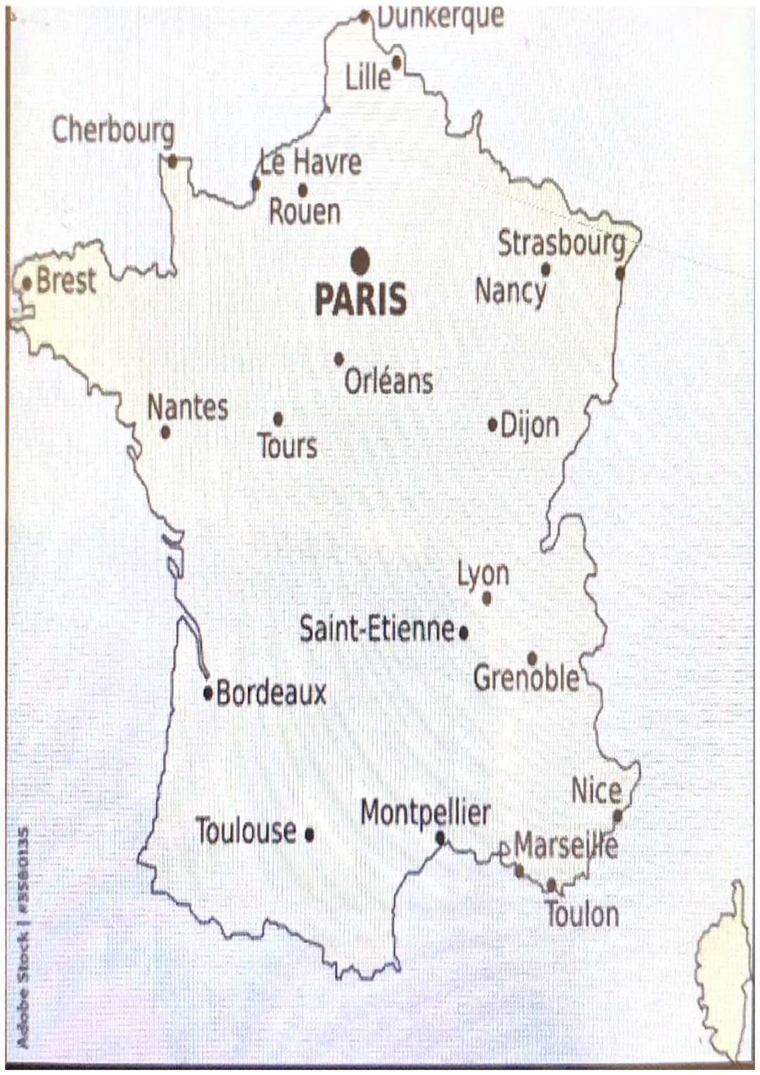 La carte de la France 