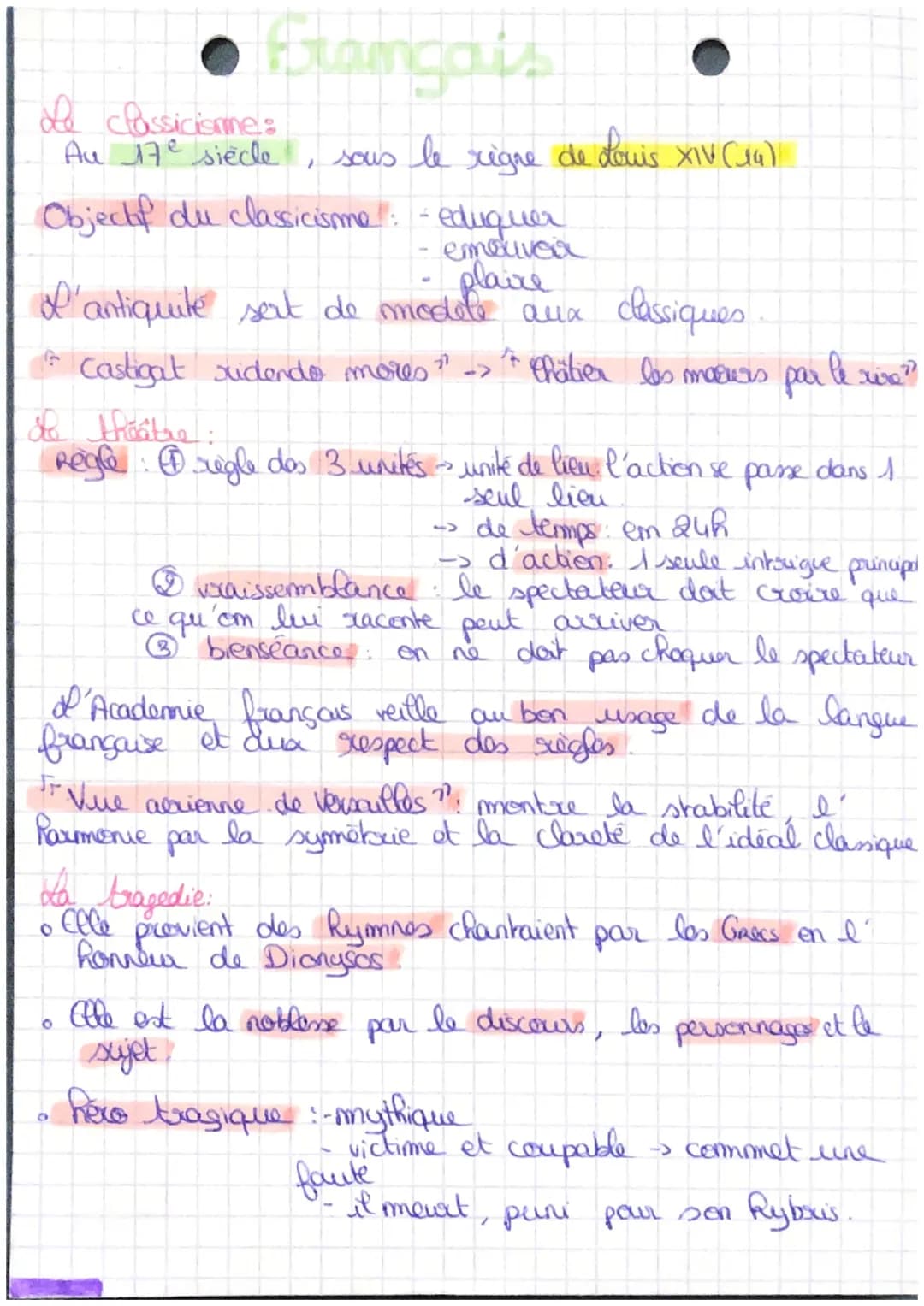 ●
Framgais
Le classicisme:
Au 17° siècle, sous le règne de Louis XIV (14)
Objectif du classicisme: eduquer
emovea
plaire
L'antiquite sert de