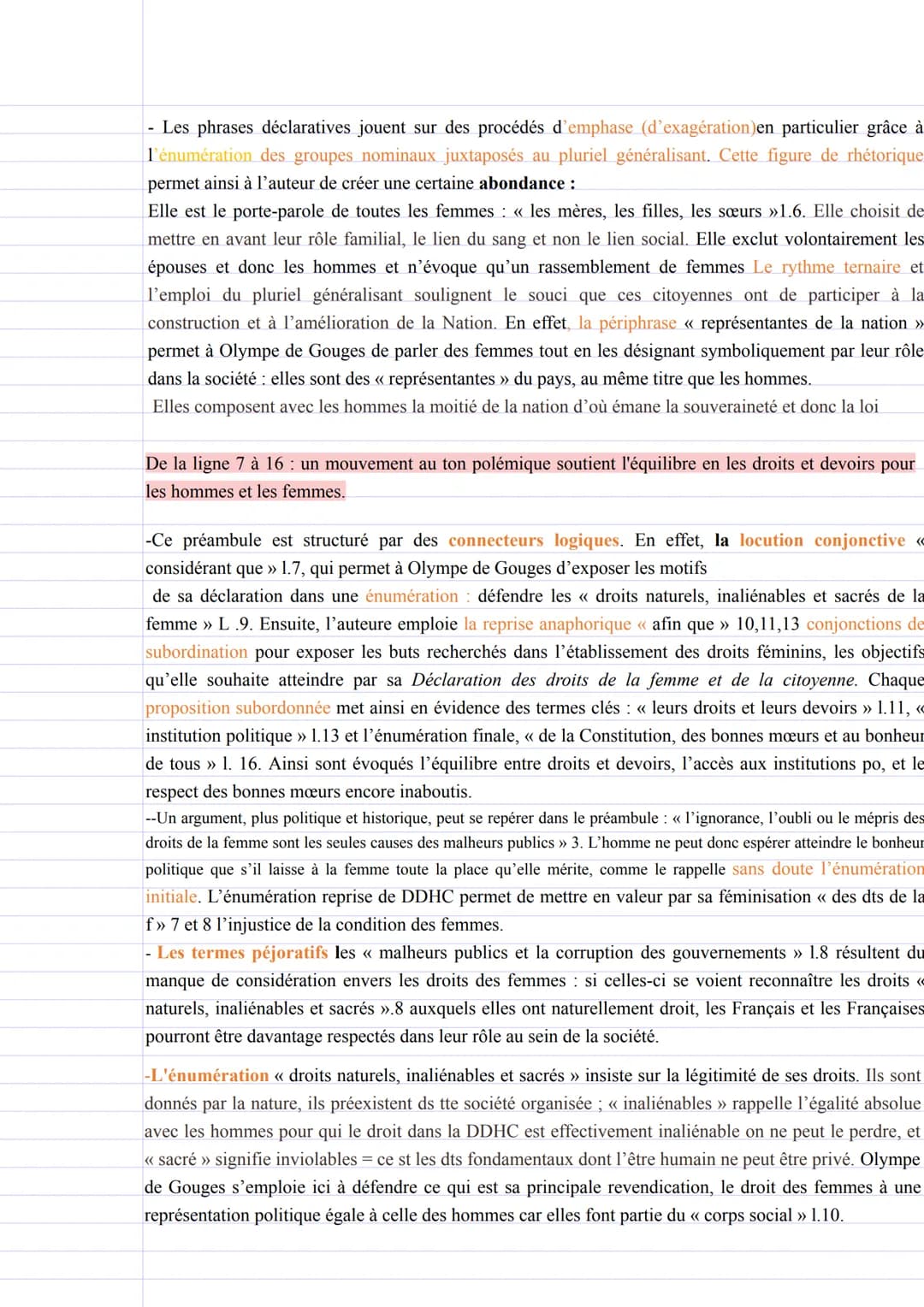 - Les phrases déclaratives jouent sur des procédés d'emphase (d'exagération)en particulier grâce à
l'énumération des groupes nominaux juxtap