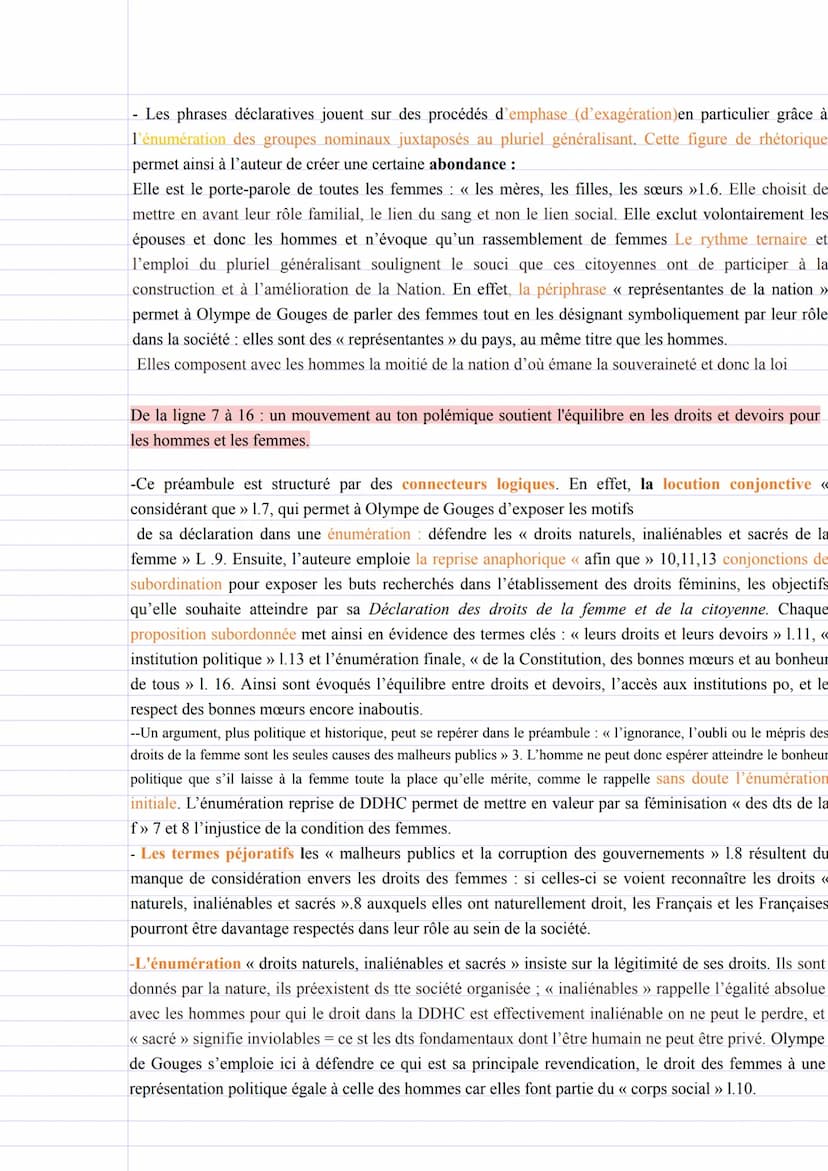 - Les phrases déclaratives jouent sur des procédés d'emphase (d'exagération)en particulier grâce à
l'énumération des groupes nominaux juxtap
