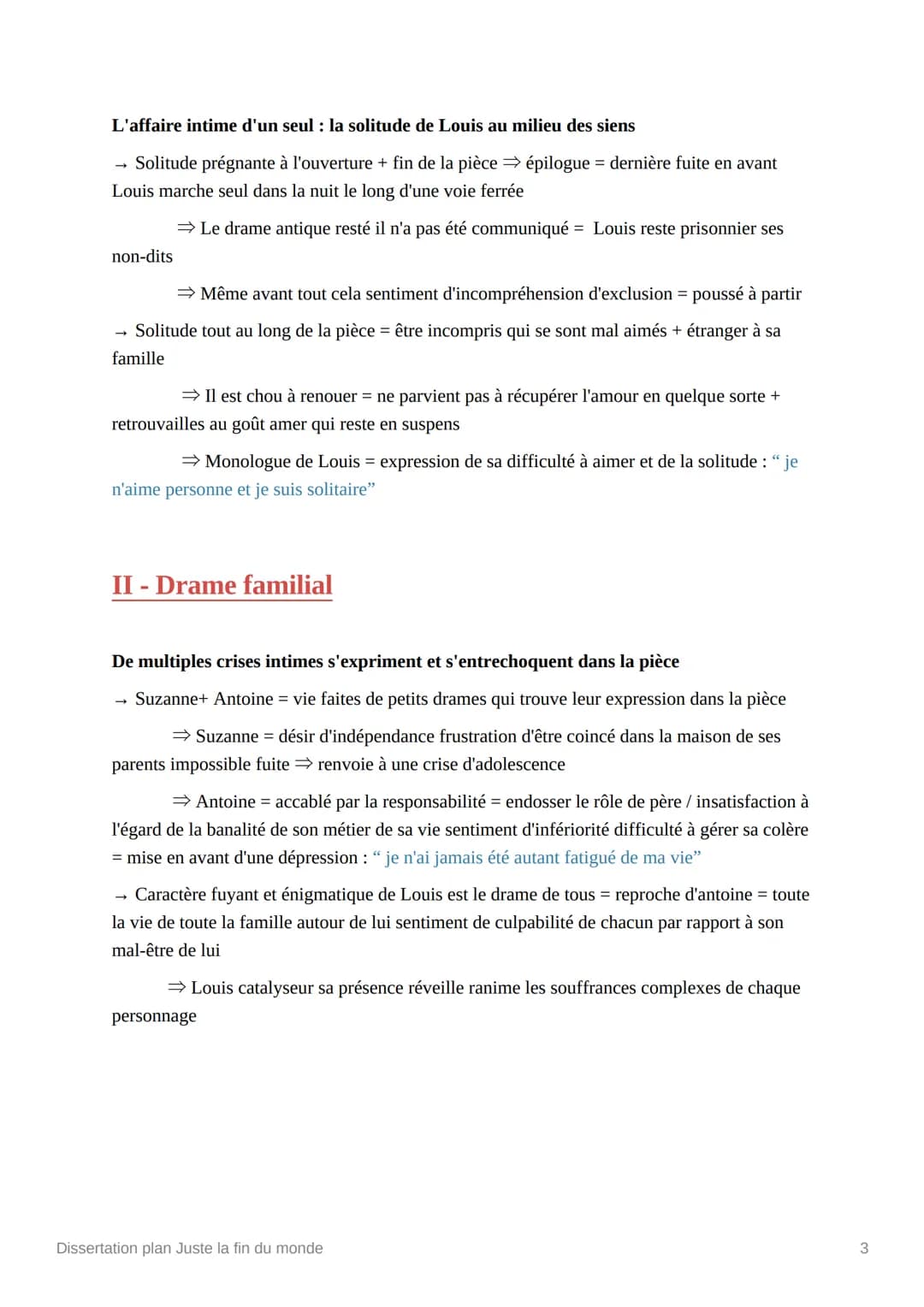 Dissertation plan Juste la fin du
monde
Ⓒ État
Bac Français
Introduction
Juste la fin du monde est la pièce la plus jouée et la plus étudiée