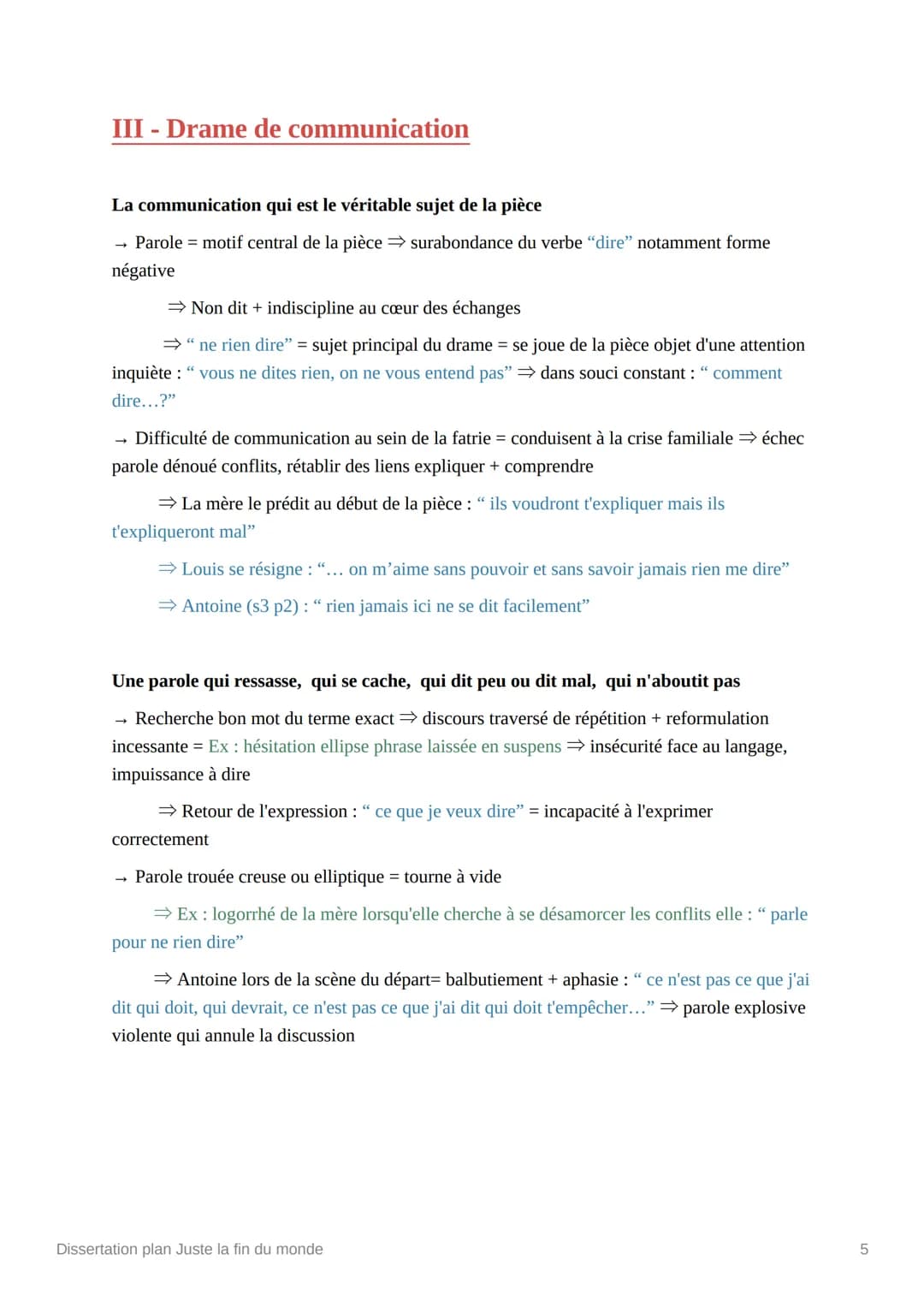 Dissertation plan Juste la fin du
monde
Ⓒ État
Bac Français
Introduction
Juste la fin du monde est la pièce la plus jouée et la plus étudiée
