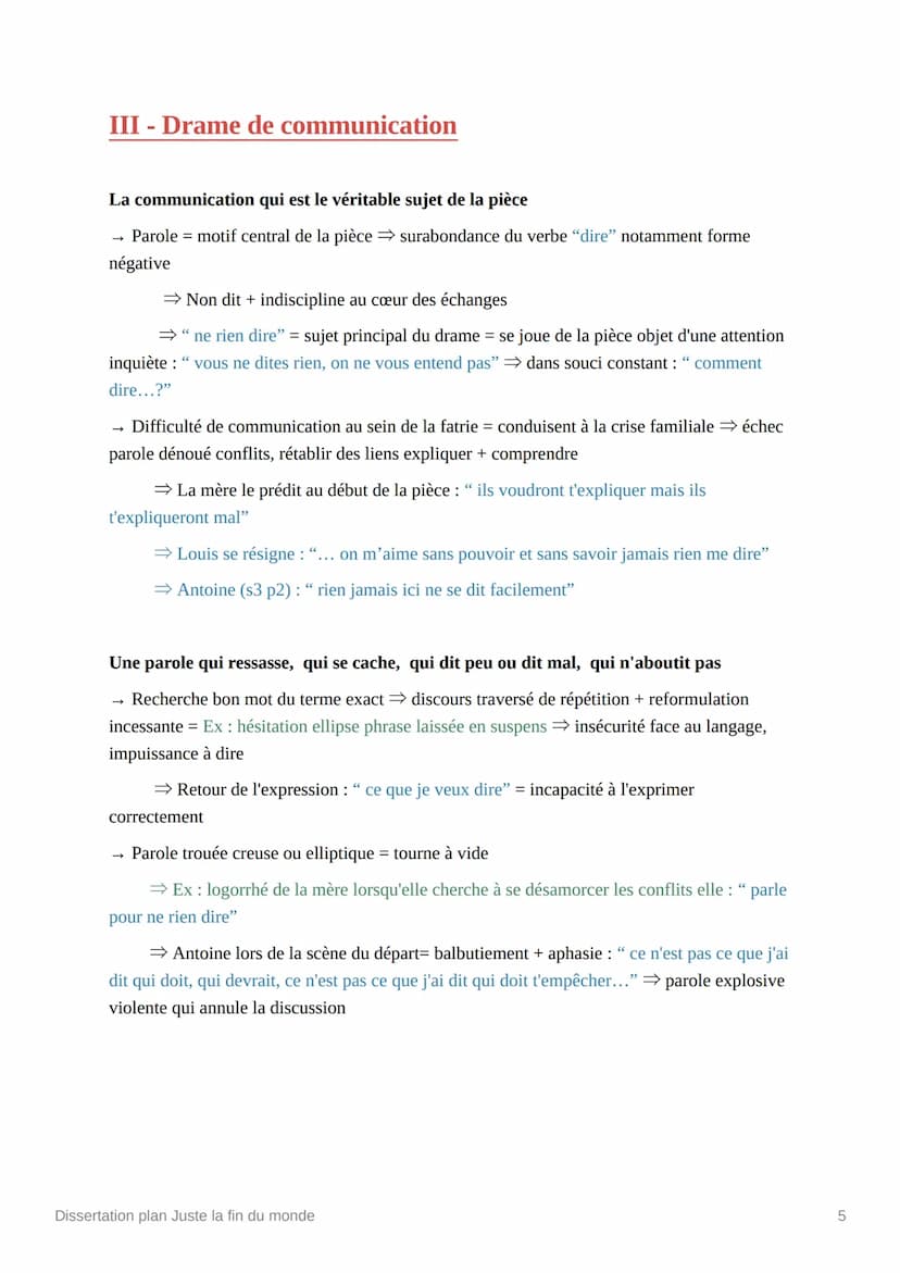 Dissertation plan Juste la fin du
monde
Ⓒ État
Bac Français
Introduction
Juste la fin du monde est la pièce la plus jouée et la plus étudiée