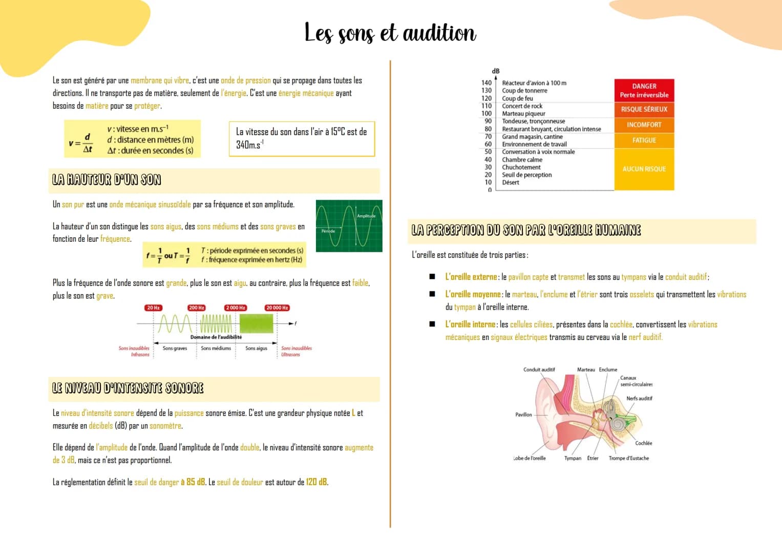 Le son est généré par une membrane qui vibre, c'est une onde de pression qui se propage dans toutes les
directions. Il ne transporte pas de 