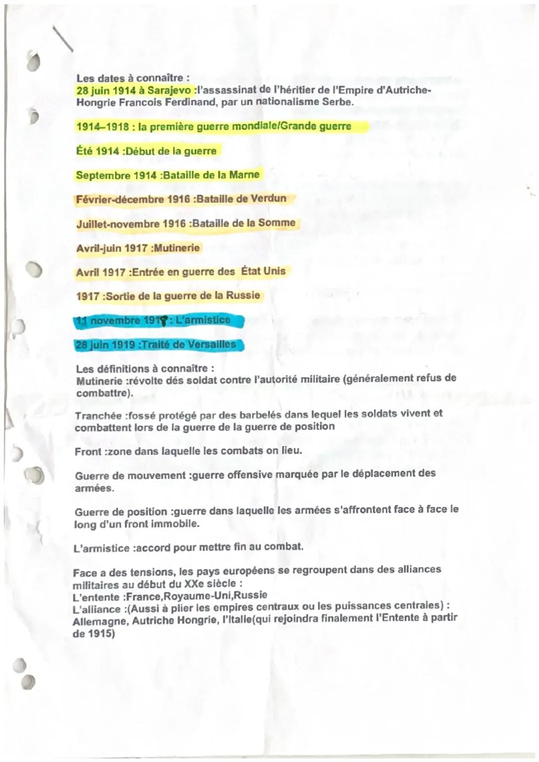 La Première Guerre Mondiale