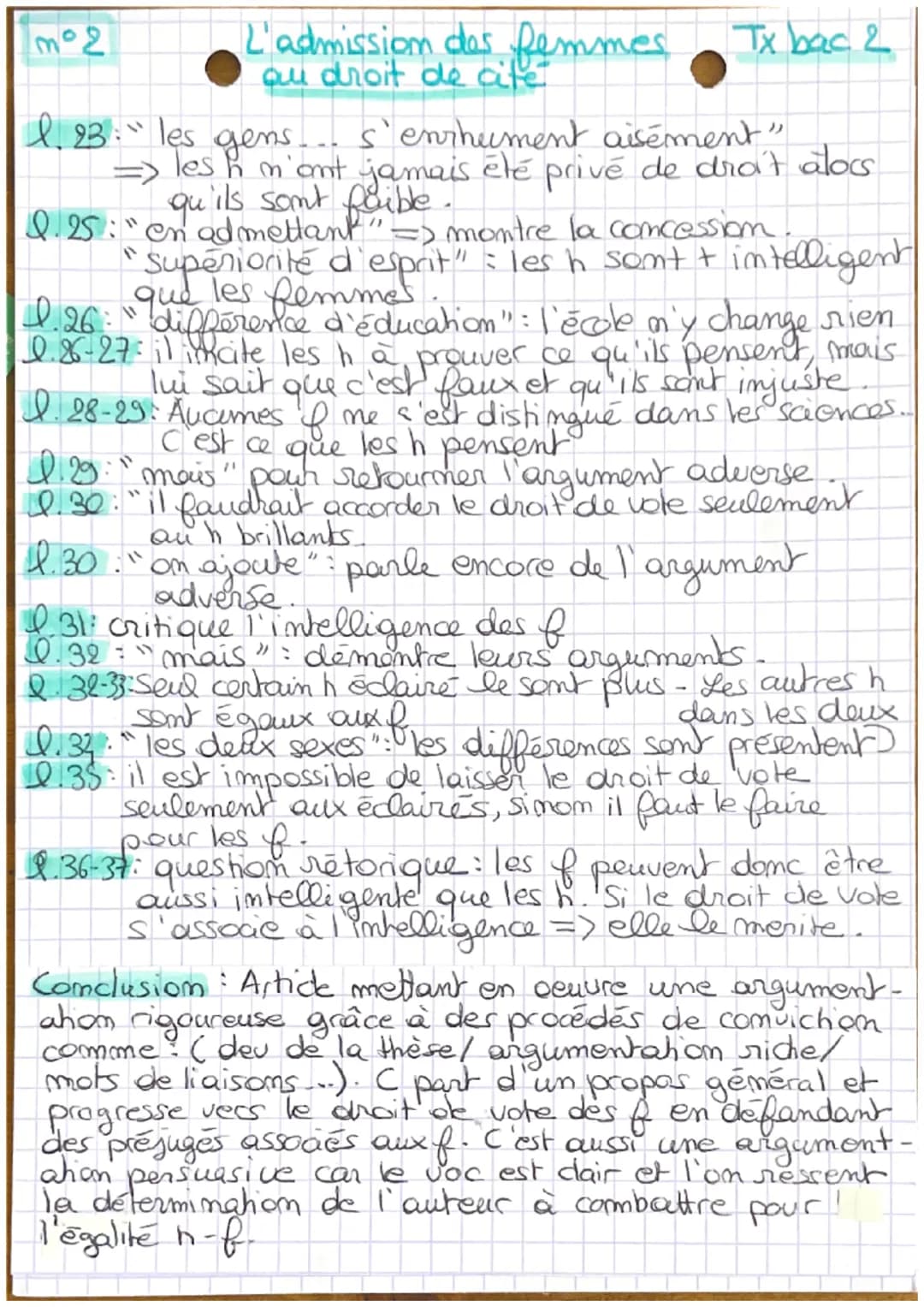 L'admission des femmes
au droit de cite
Tx bac 2
INTRO: Condorcet est un matematicien, philosophe,
homme politique et éditeur français me en