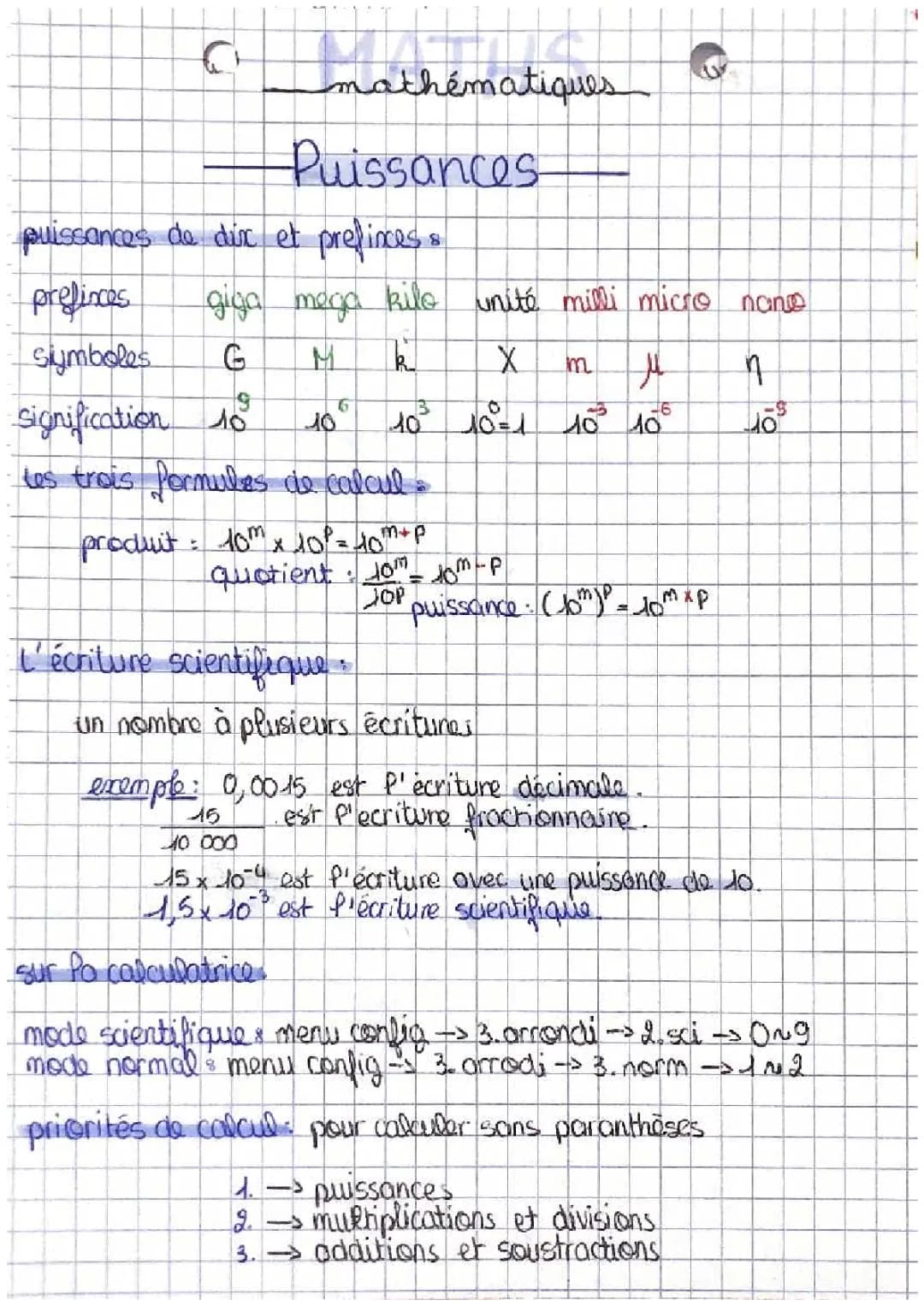 Maths : puissance