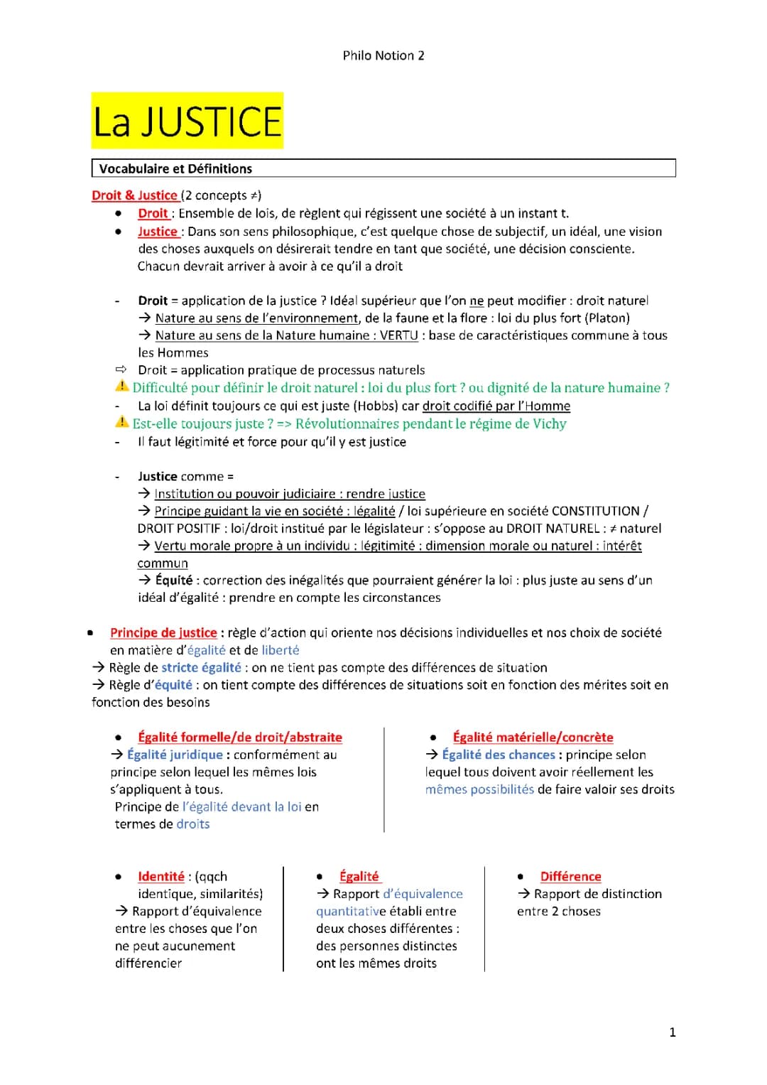 La justice et le droit