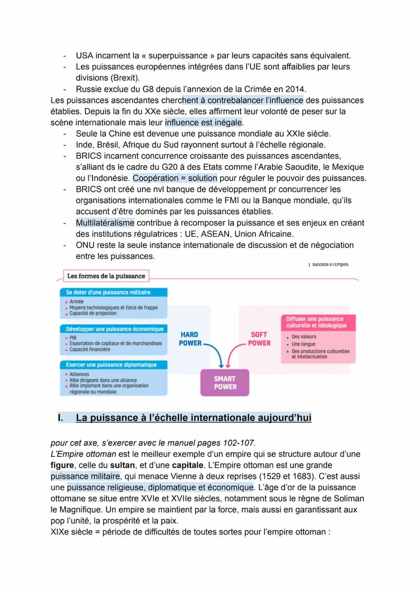 Thème 2 - Analyser les dynamiques des puissances
internationales
pour cette introduction, consulter le manuel pages 90-97 pour questions.
De