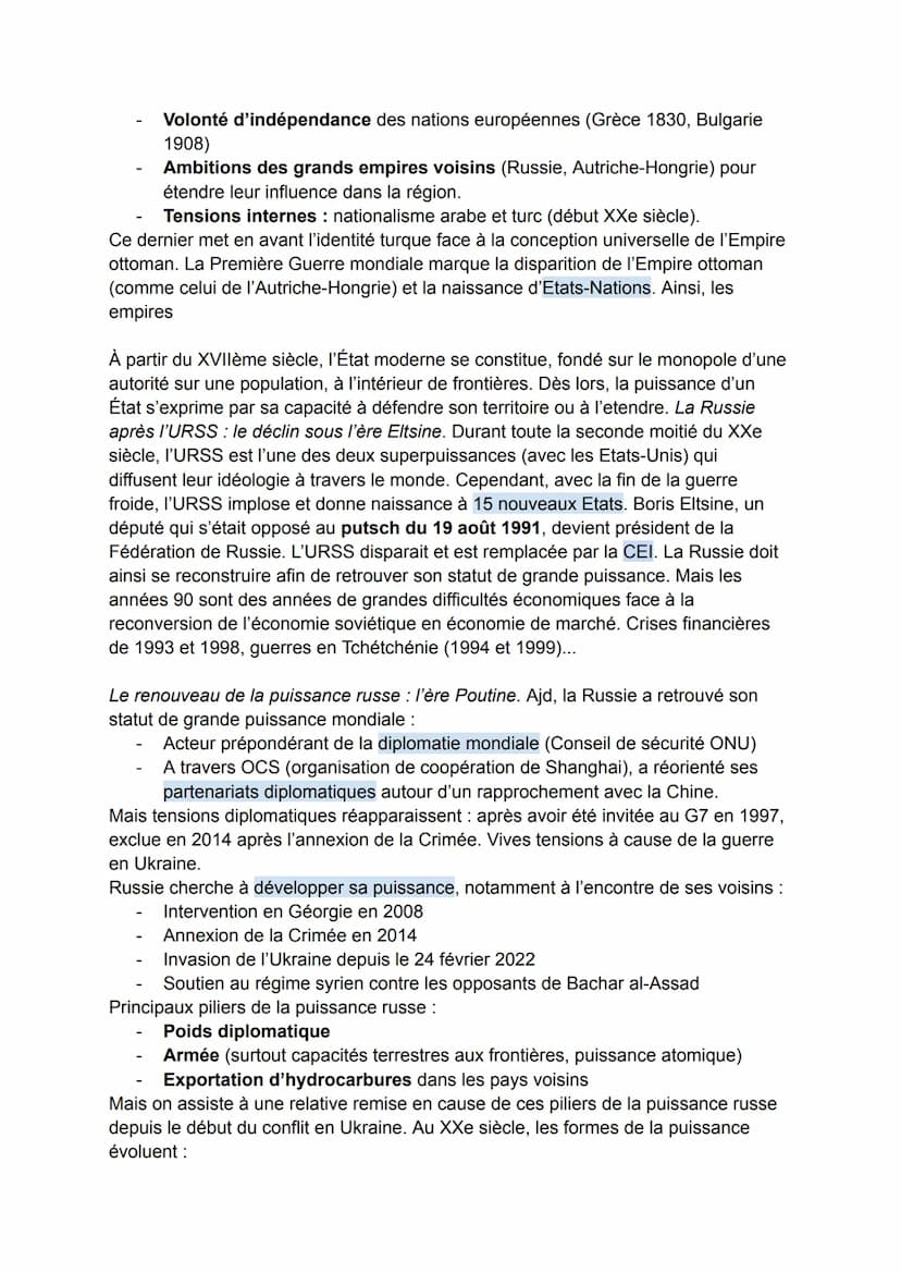 Thème 2 - Analyser les dynamiques des puissances
internationales
pour cette introduction, consulter le manuel pages 90-97 pour questions.
De