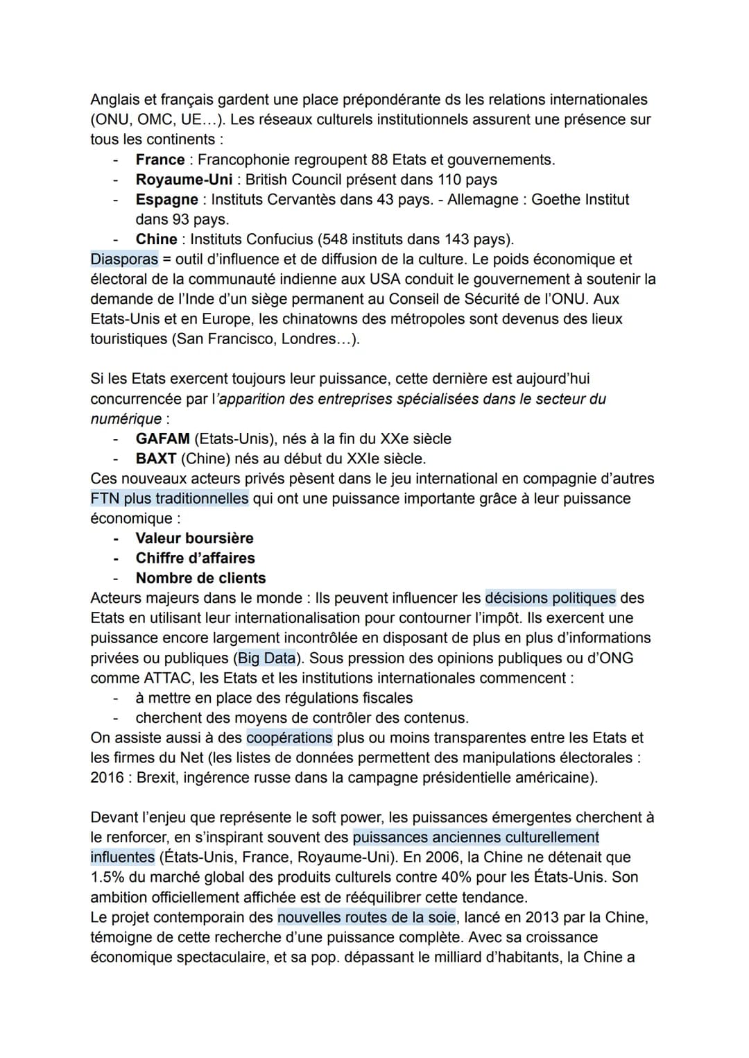 Thème 2 - Analyser les dynamiques des puissances
internationales
pour cette introduction, consulter le manuel pages 90-97 pour questions.
De