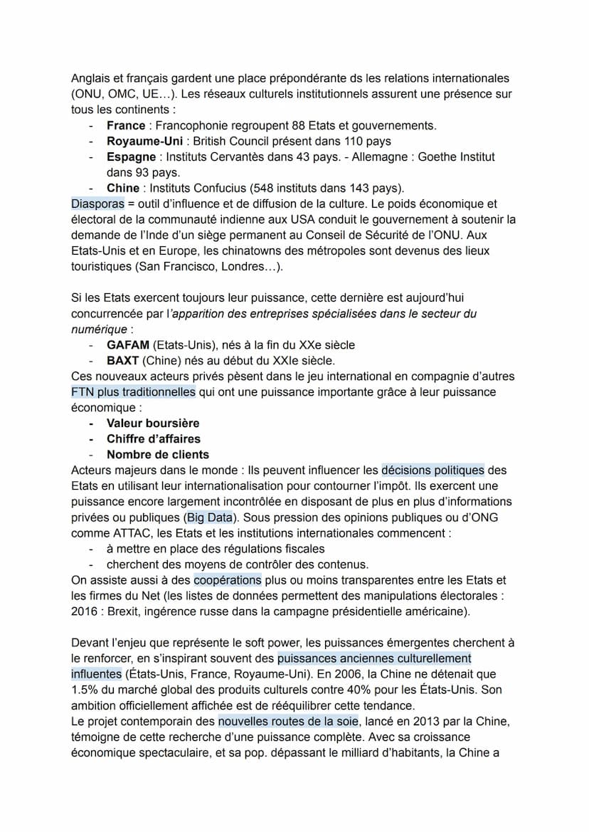 Thème 2 - Analyser les dynamiques des puissances
internationales
pour cette introduction, consulter le manuel pages 90-97 pour questions.
De
