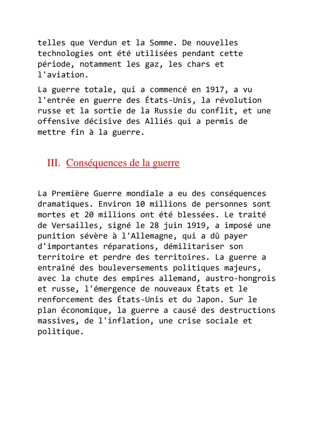 La 1ère Guerre Mondiale
I. Contexte historique
La Première Guerre mondiale a débuté le 28 juillet
1914 et s'est terminée le 11 novembre 1918