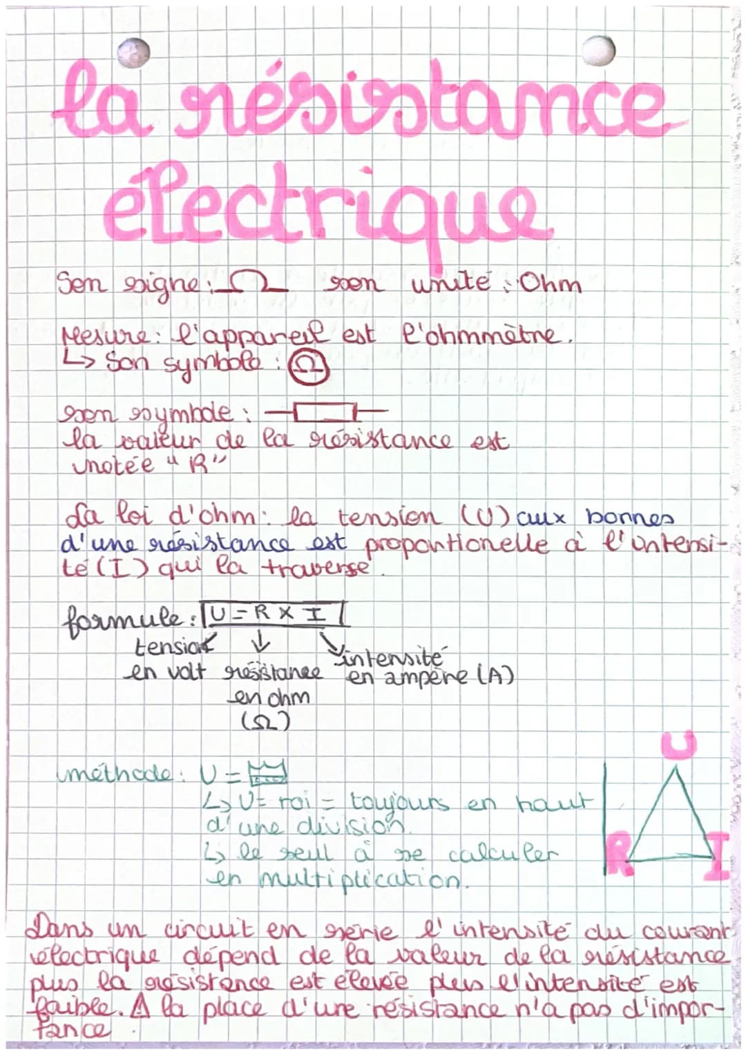la résistance
électrique
Sem signe
son unite Ohm
Mesure: l'appareil est l'ohmmètre.
L> Son symbole : ②
sen symbole: +
la valeur de la résist
