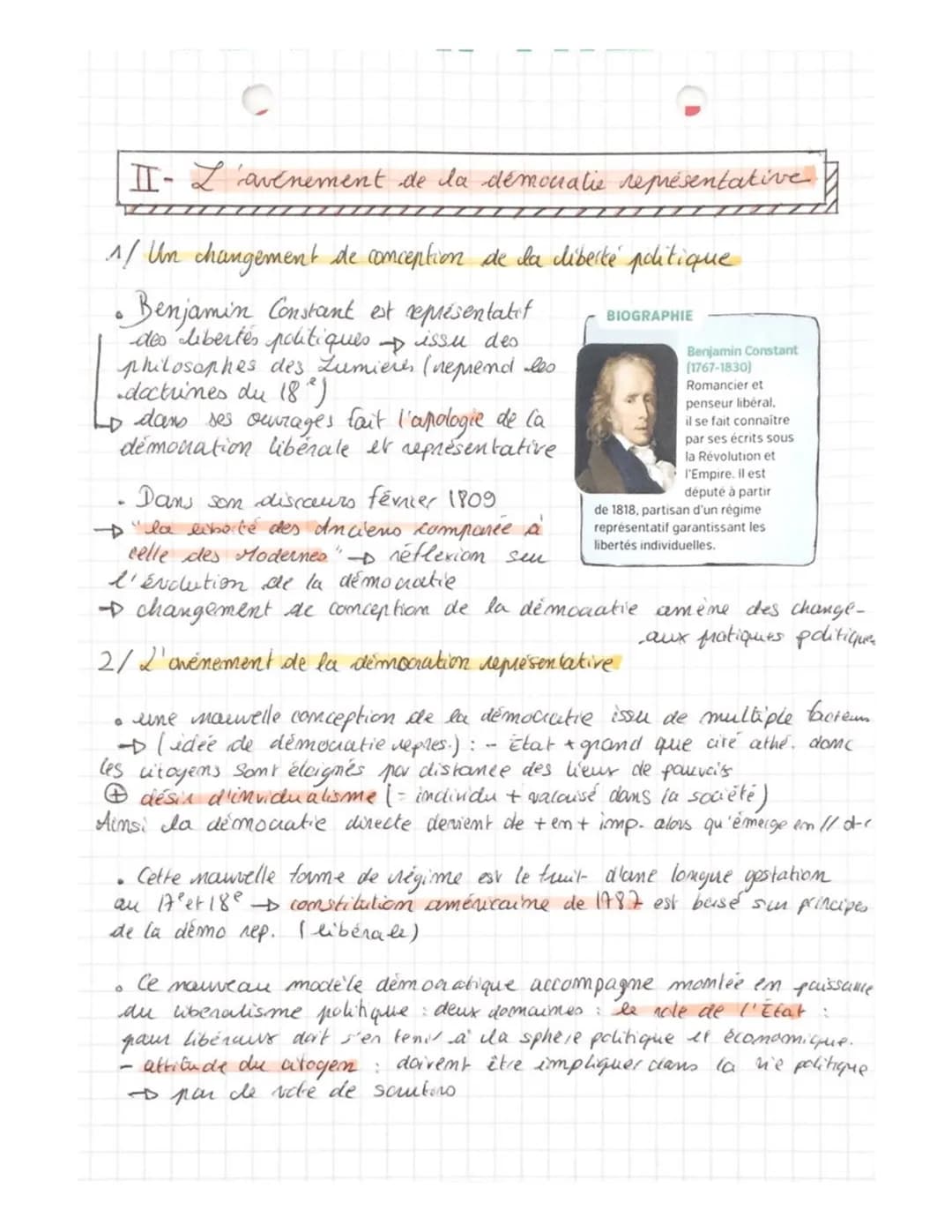 theme 1.
Chapitze
1
-→- L'évolution des conceptions de la démocratie depuis la démocrati
directe à la democratic représentative.
I- Etre cit