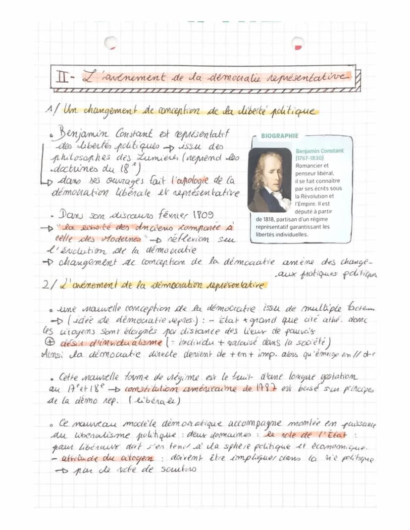 theme 1.
Chapitze
1
-→- L'évolution des conceptions de la démocratie depuis la démocrati
directe à la democratic représentative.
I- Etre cit