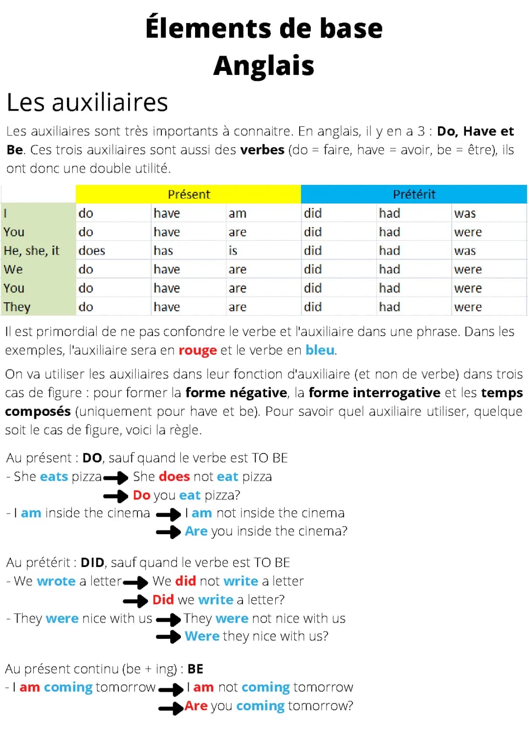 Fun English Exercises: Interrogative and Negative Forms