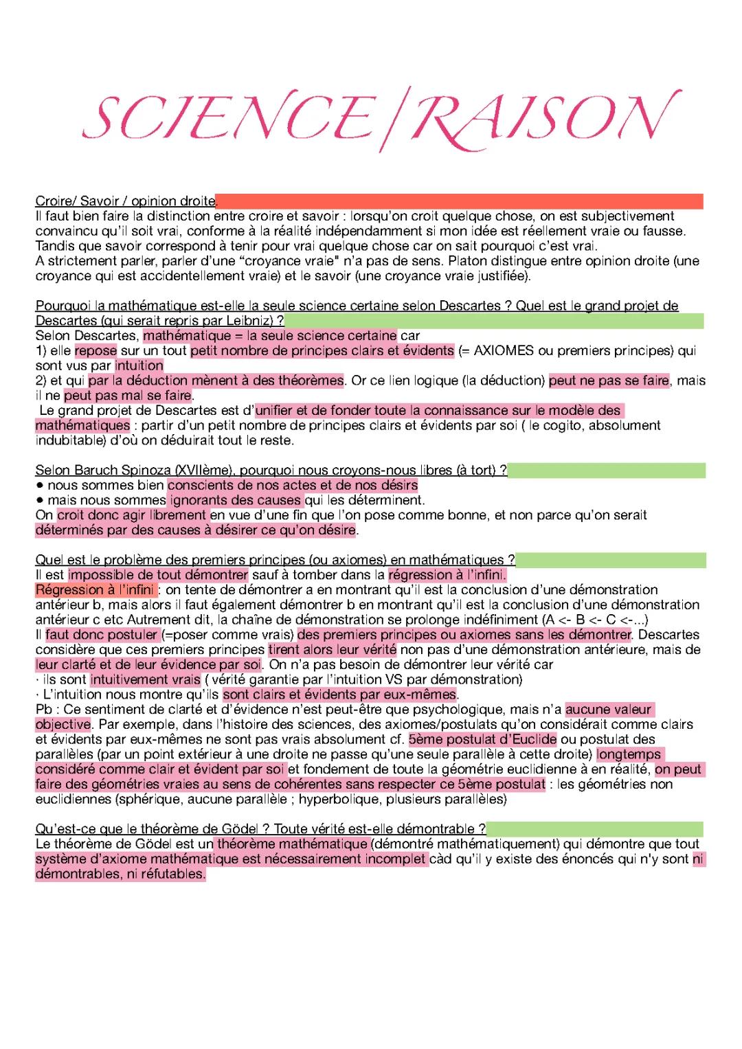 la science /la raison philo