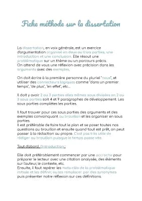 Know La dissertation : fiche méthode  thumbnail