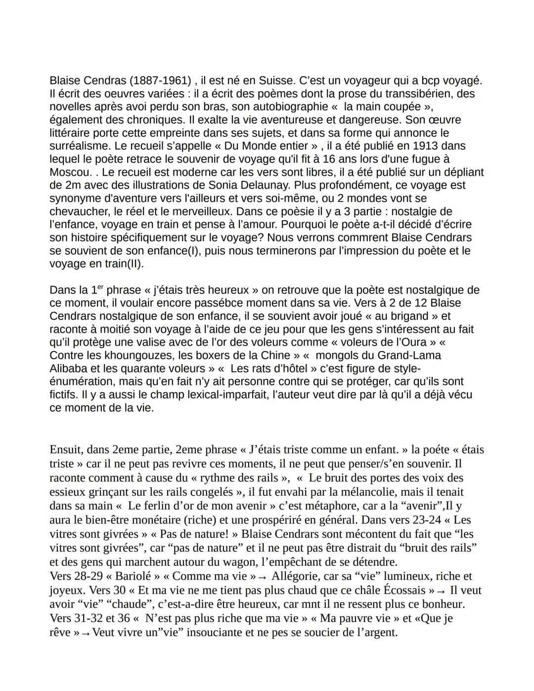 Prose du Transsibérien et de la petite Jehanne de France (Bac n°4)
Il voulair encore passé
ce moment dans sa vie
2eme
Partie :
Voyage
En
Tra