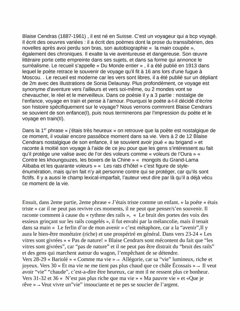 Prose du Transsibérien et de la petite Jehanne de France (Bac n°4)
Il voulair encore passé
ce moment dans sa vie
2eme
Partie :
Voyage
En
Tra