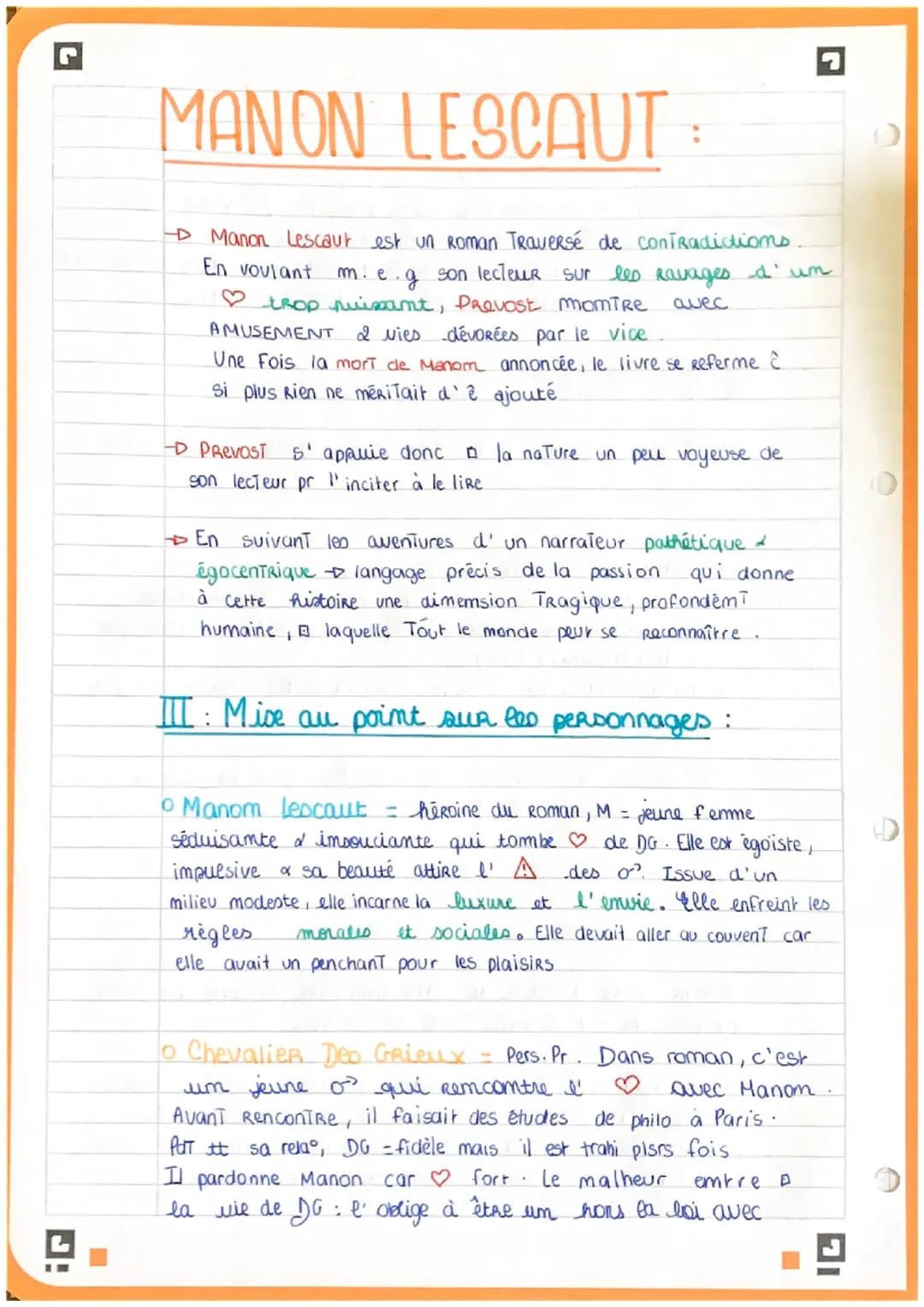 J!
Manon descaut:
roman
tt moderne pcq manie 7 Registres 17 genres littéraires
histoire preTexte PR diveRTIR le lecteur
↳ pr rendre compte d