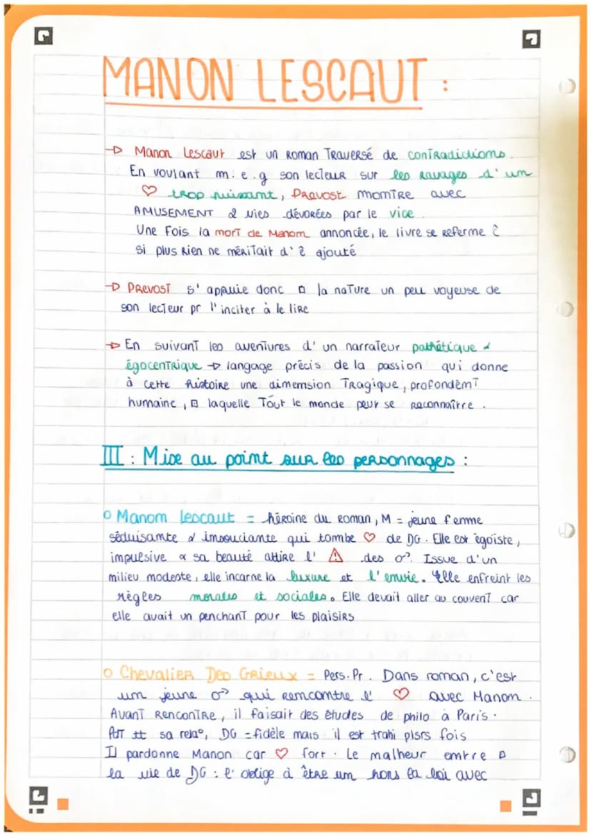 J!
Manon descaut:
roman
tt moderne pcq manie 7 Registres 17 genres littéraires
histoire preTexte PR diveRTIR le lecteur
↳ pr rendre compte d