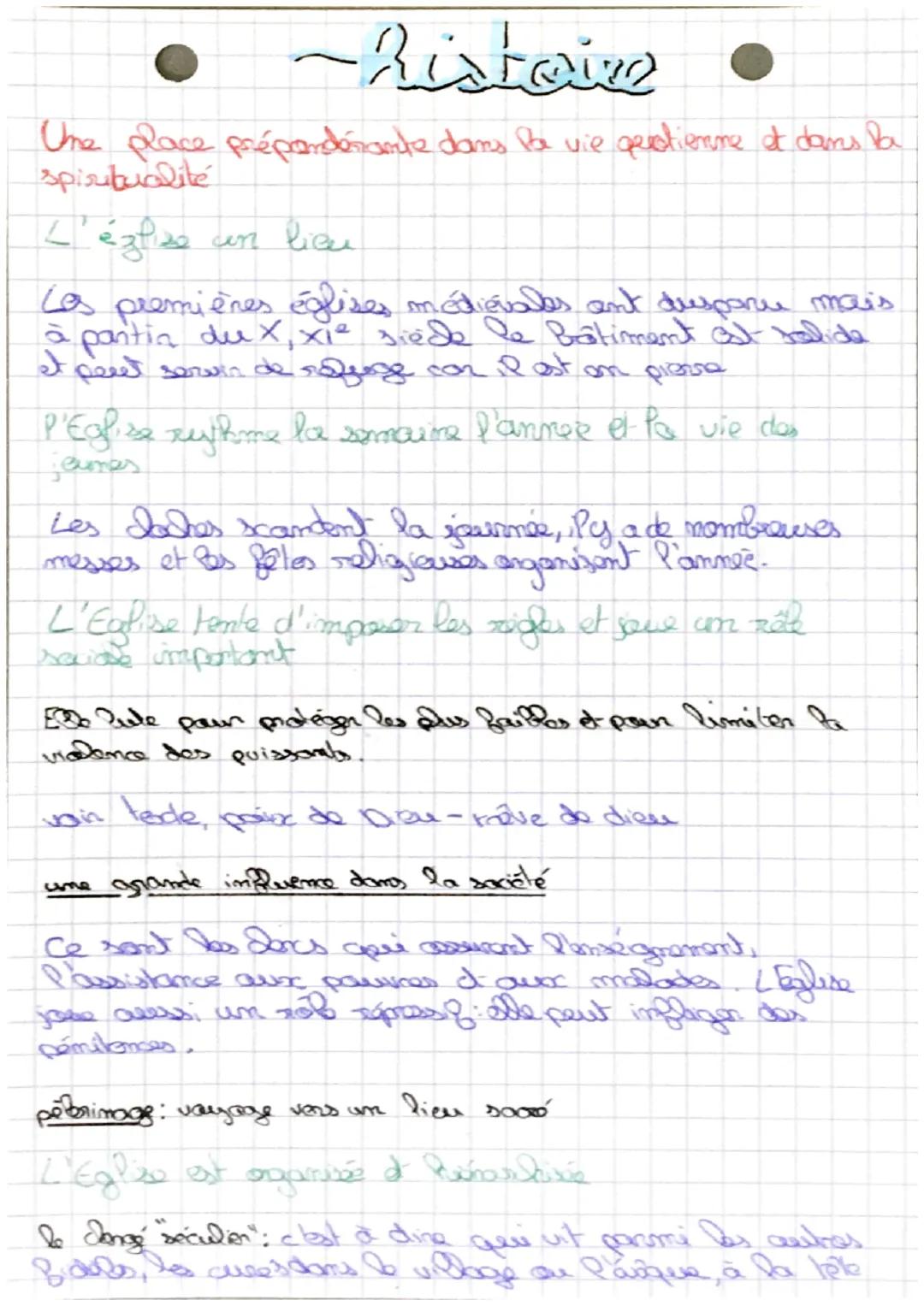 -Ristoive

Une place prépondérante dans le vie questienne et dans la
spiritualité

L'église un lieu

Las premières églises médiévales ant du